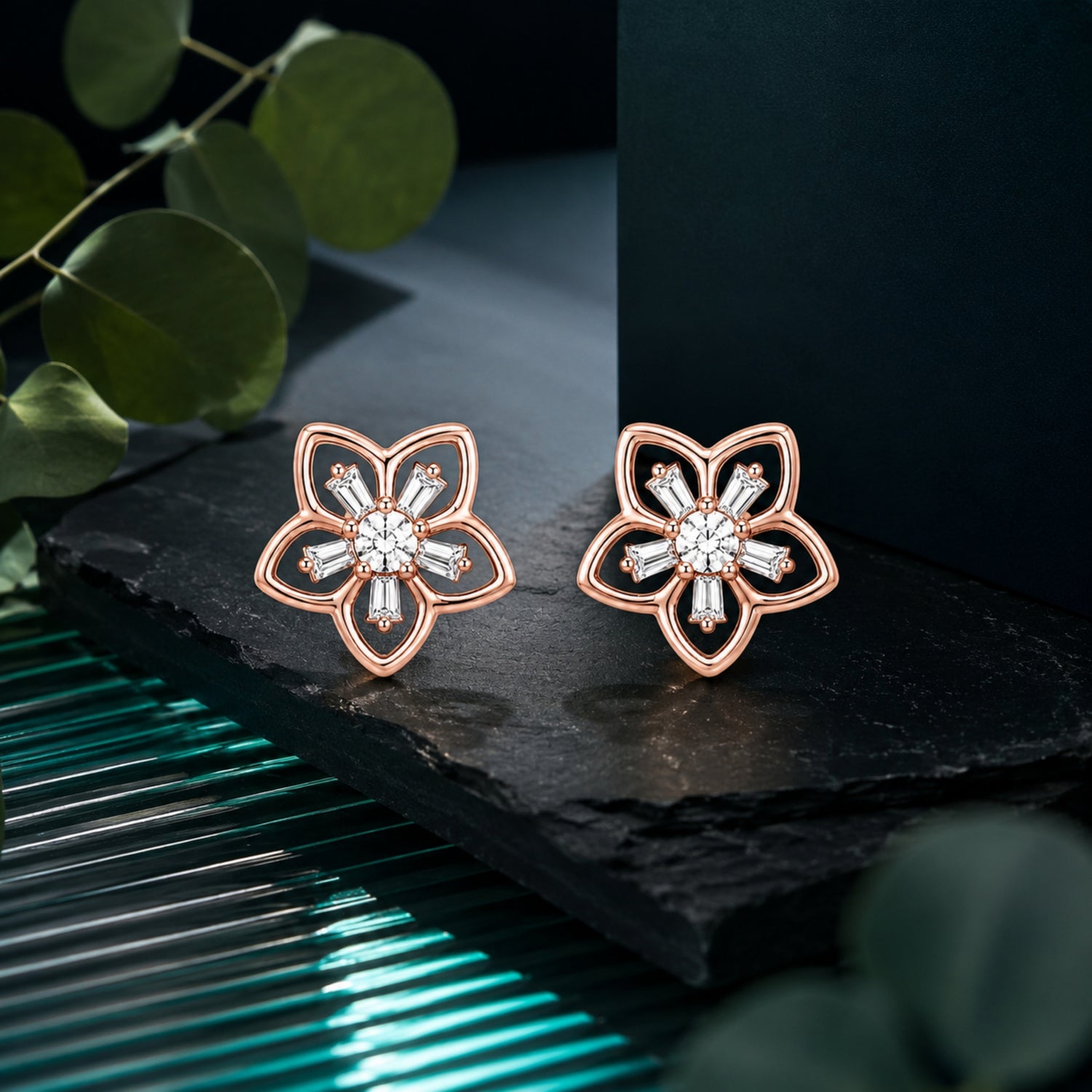 Blossoming Flora Open-Petal 925 Pure Sterling Silver Stud