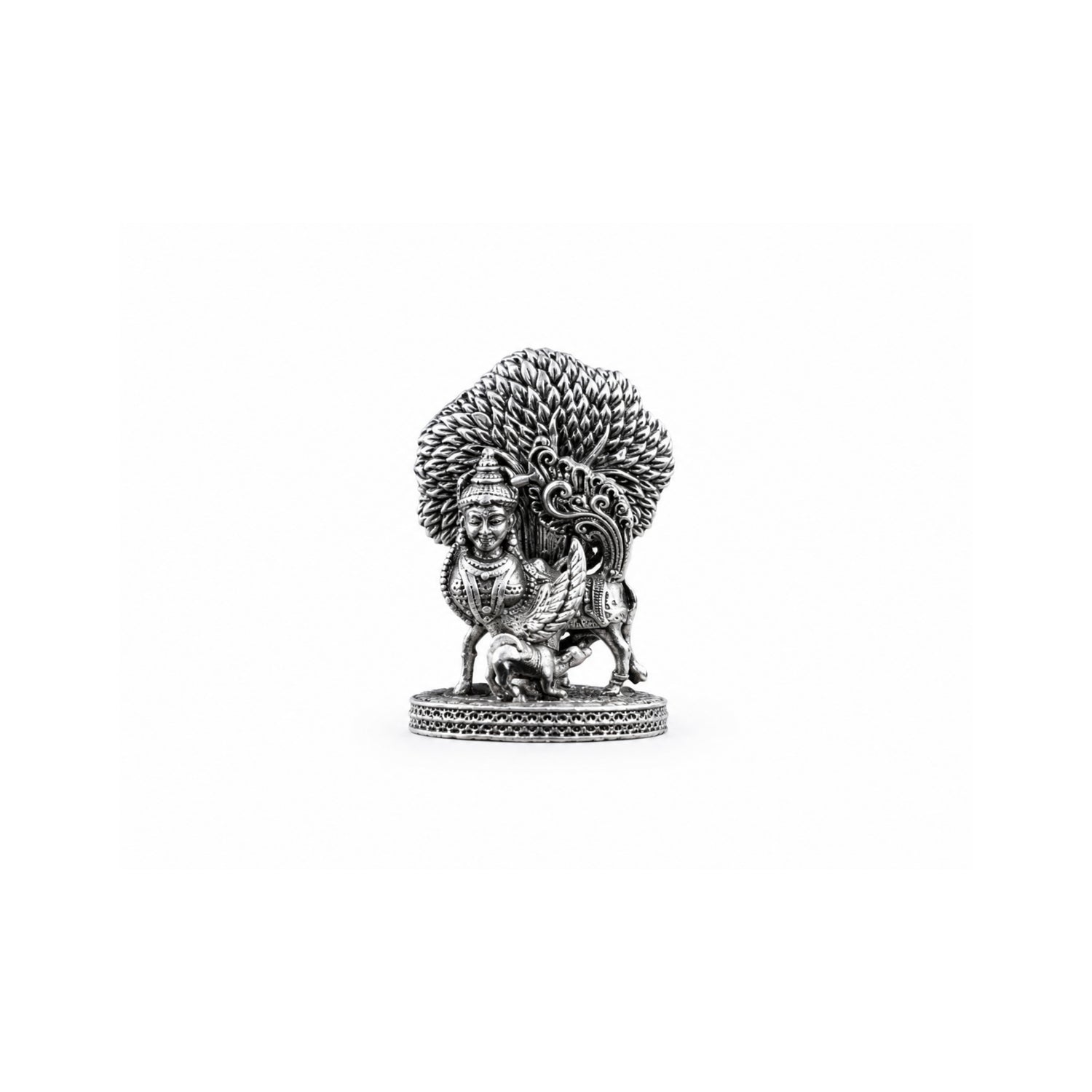 925 Pure Silver Antique Kamadhenu Wish-Fulfilling Cow Idol