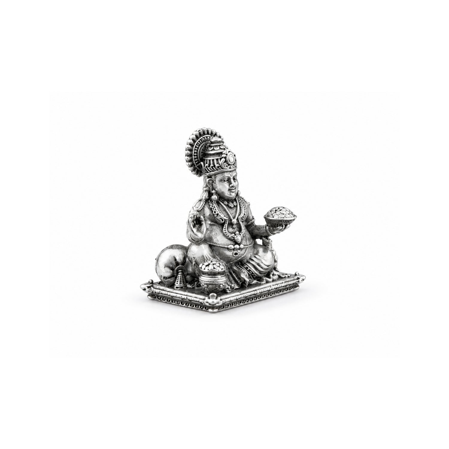 925 Pure Silver Antique Lord Kubera Idol