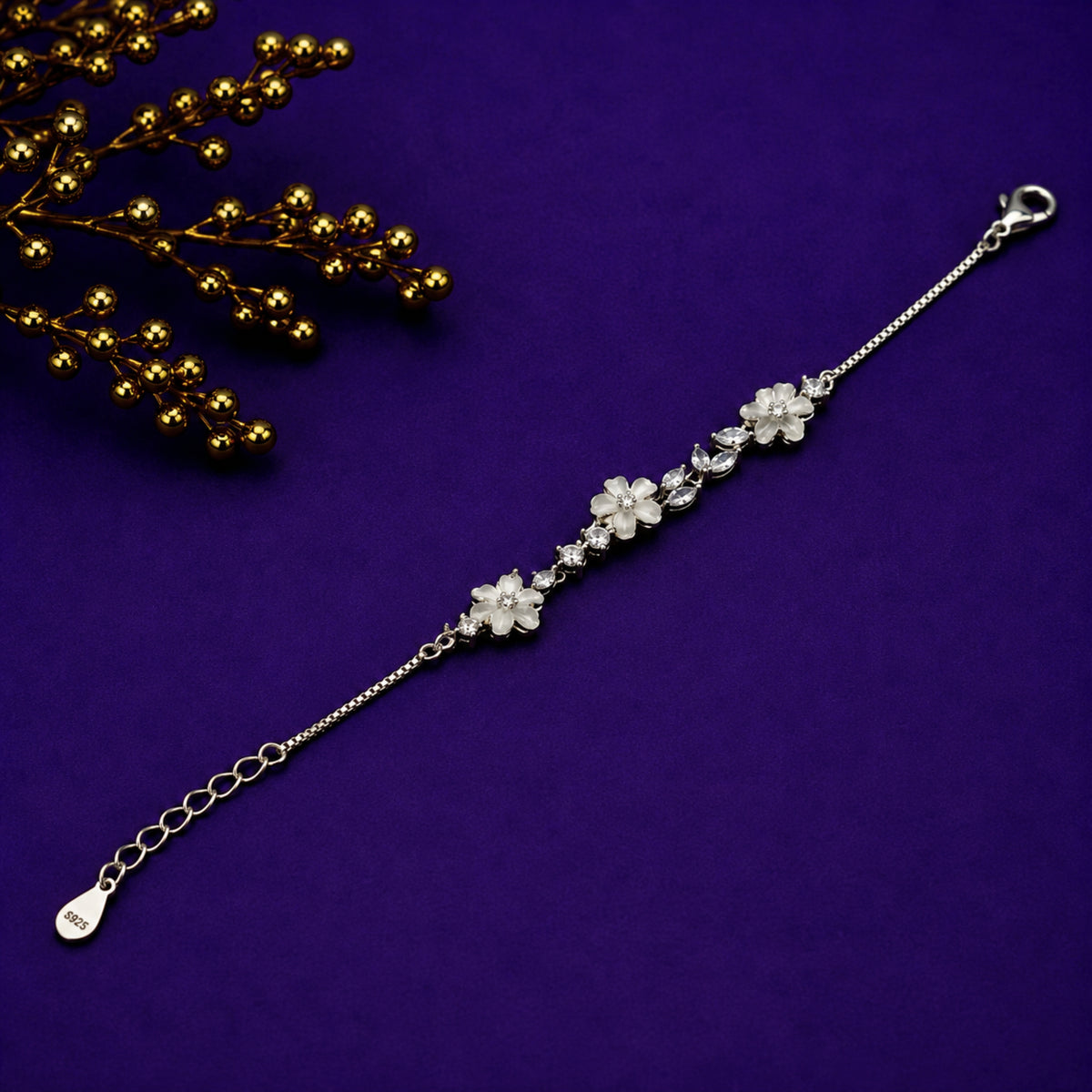 The Sakura Blossom Pearl & Crystal Bracelet