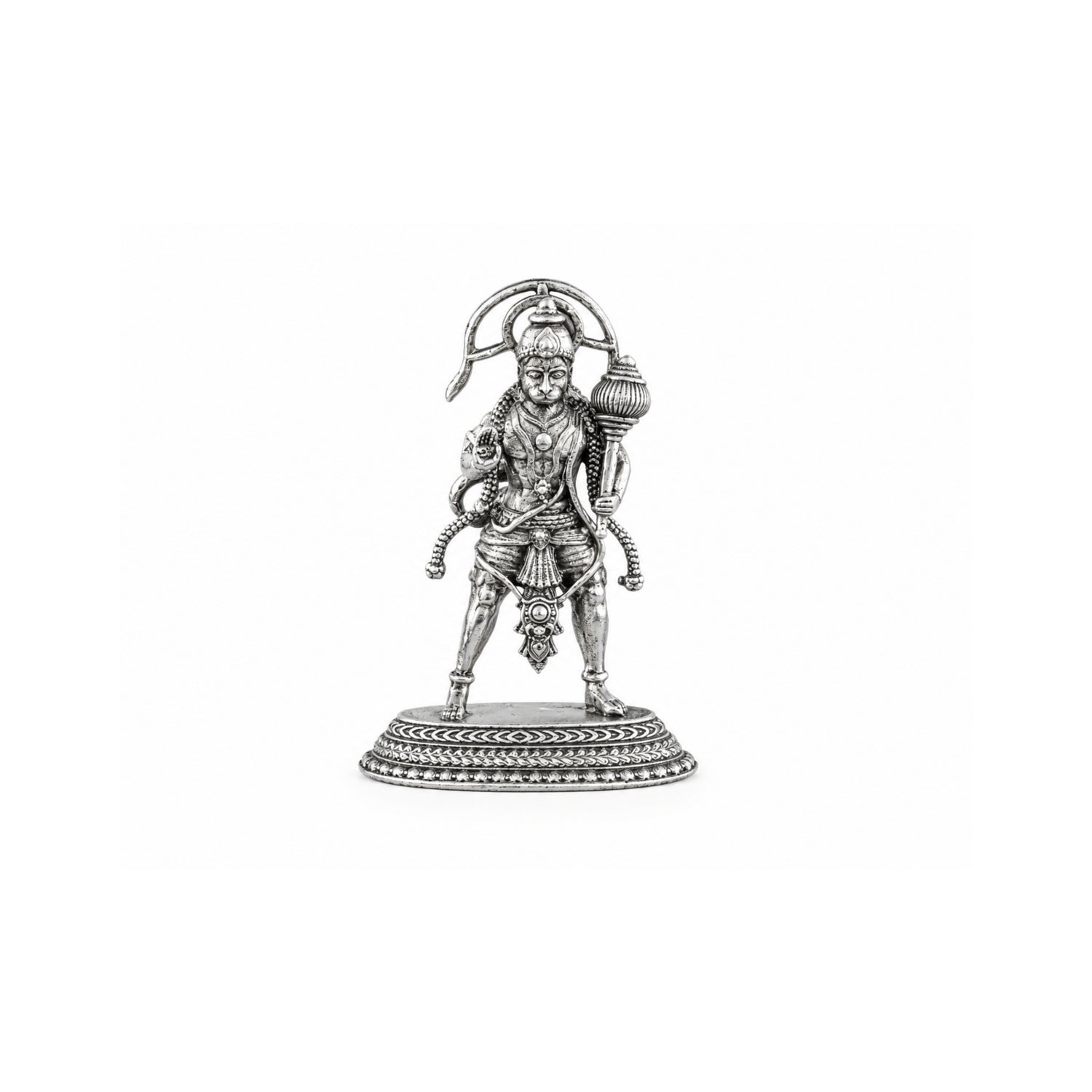 925 Pure Silver Antique Standing Lord Hanuman Idol