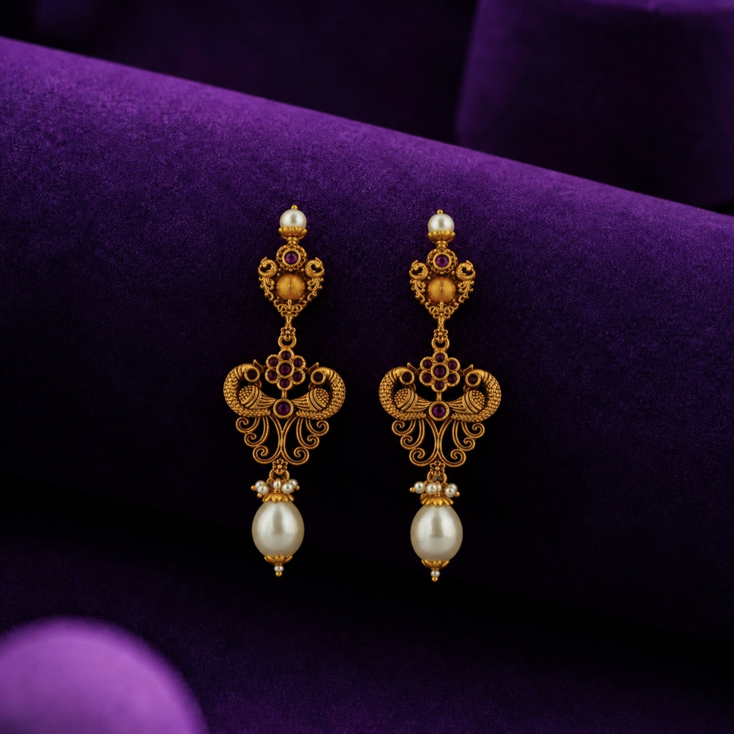 The Mayura Heritage Dual-Peacock 925 Silver Drop Earrings