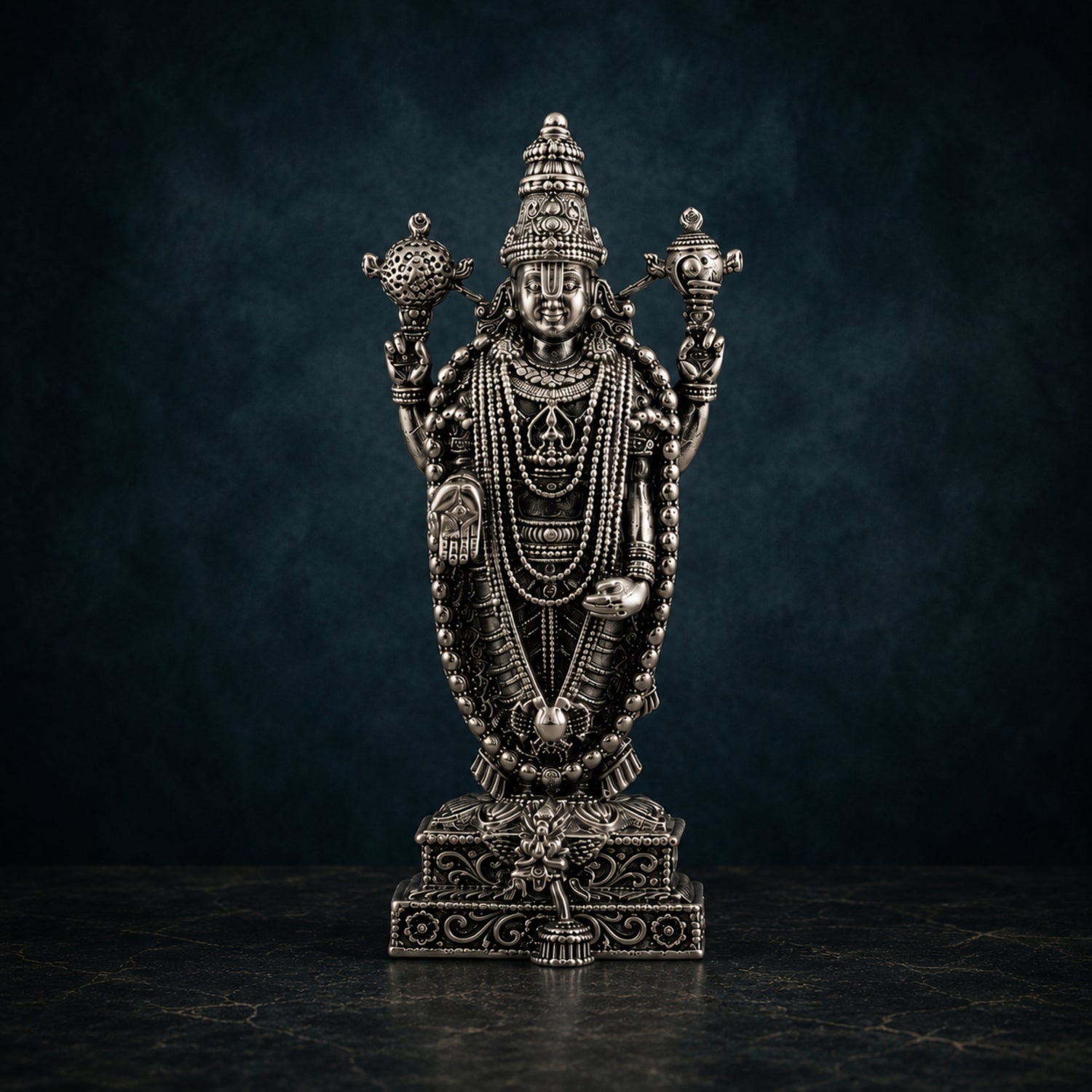 925 Pure Silver Antique Lord Tirupati Balaji Idol