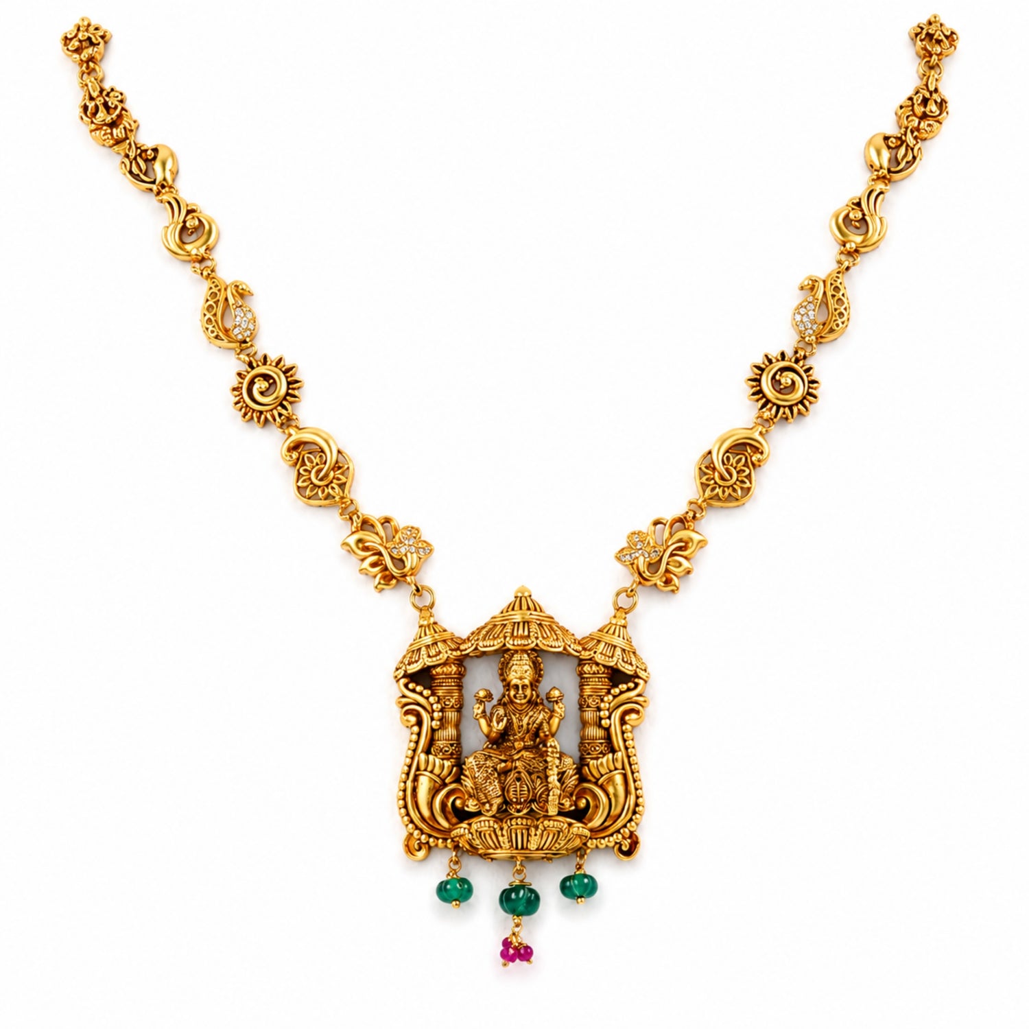 The Divya Lakshmi Silver Temple Necklace