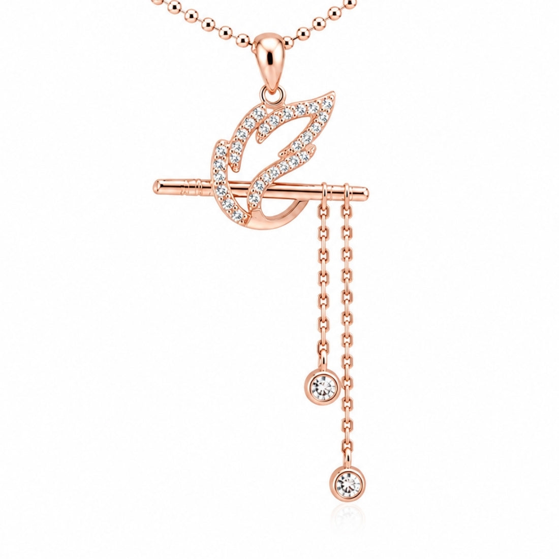 The Divine Krishna Bansuri 925 Silver Rose Gold Pendant