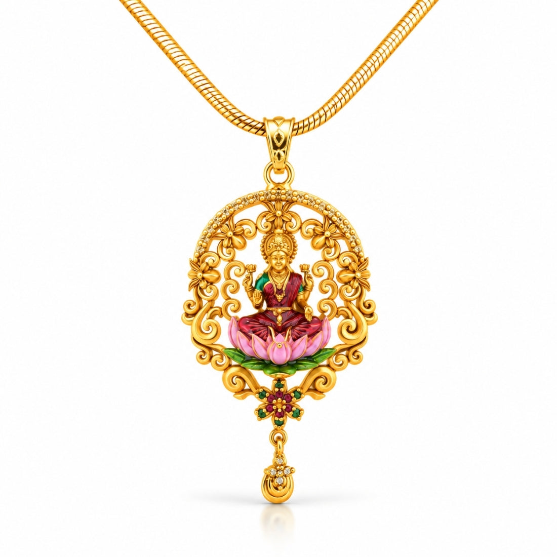 The Lakshmi Pushp-Vrksha 925 Silver Gold Plated Medallion Pendant