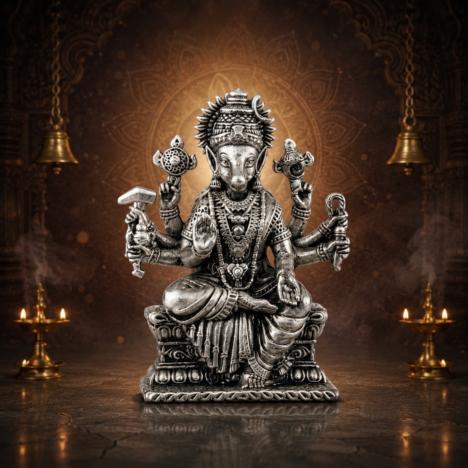 925 Pure Silver Antique Maa Varahi Amman Idol