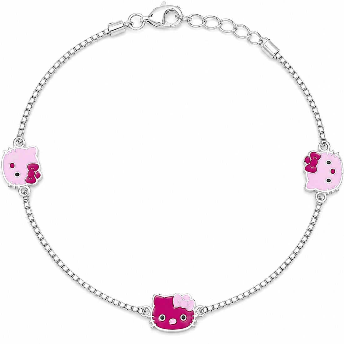 Feline Whimsy 925 Silver Kids Hello Kitty Anklet Pair