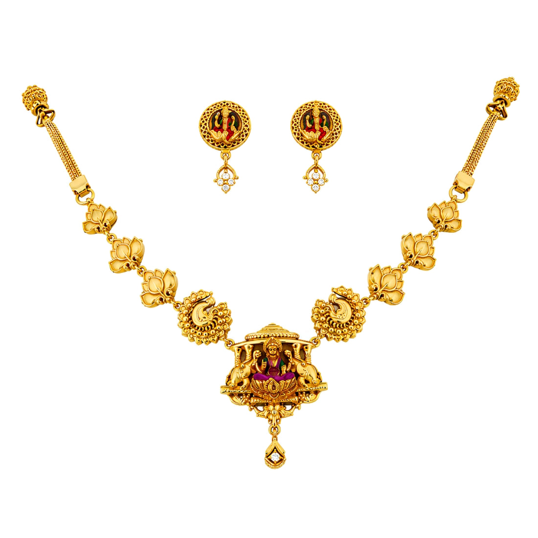 The Rajarajeshwari Lakshmi 925 Silver Choker Set