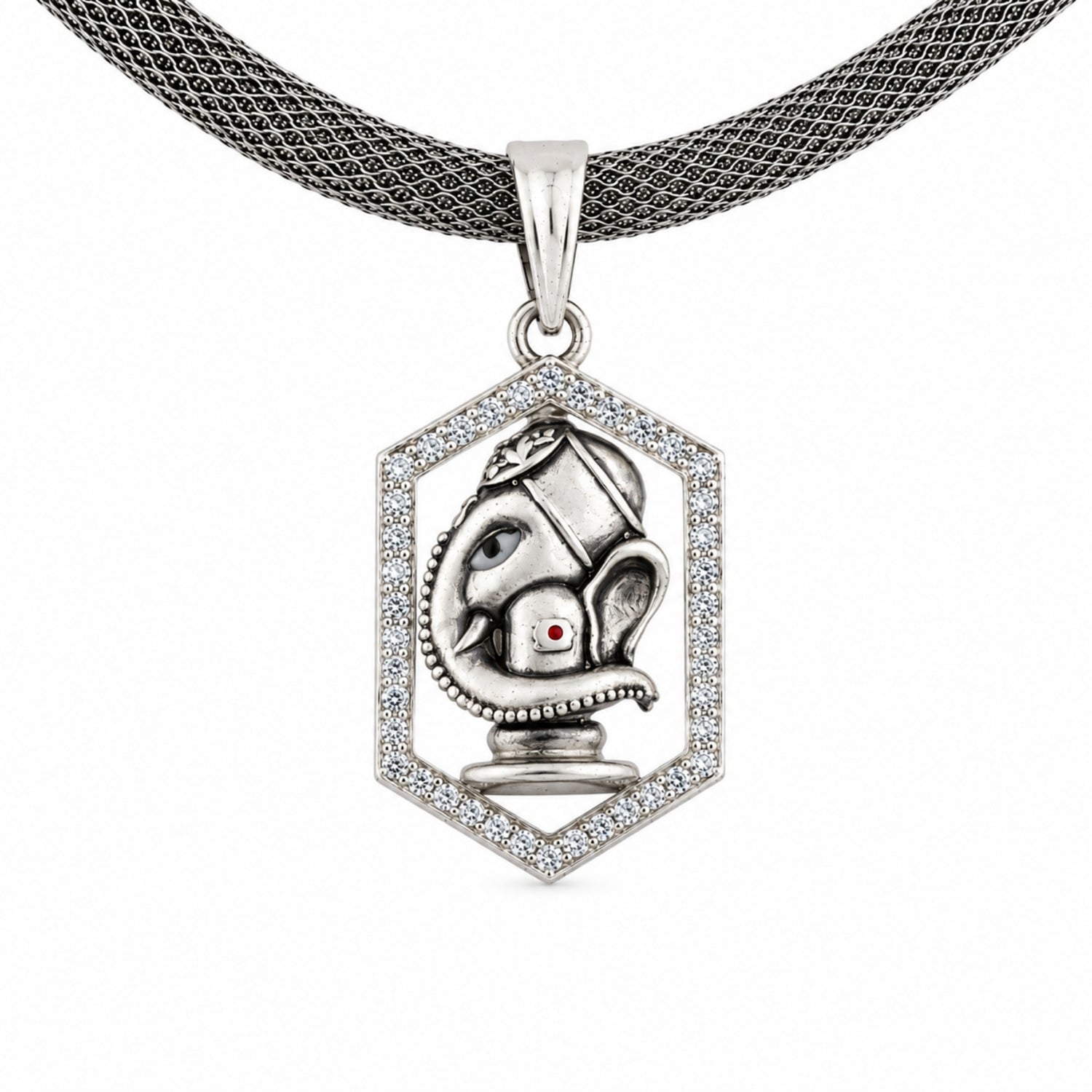 The Hexa-Vinayaka Diamond-Border Pendant