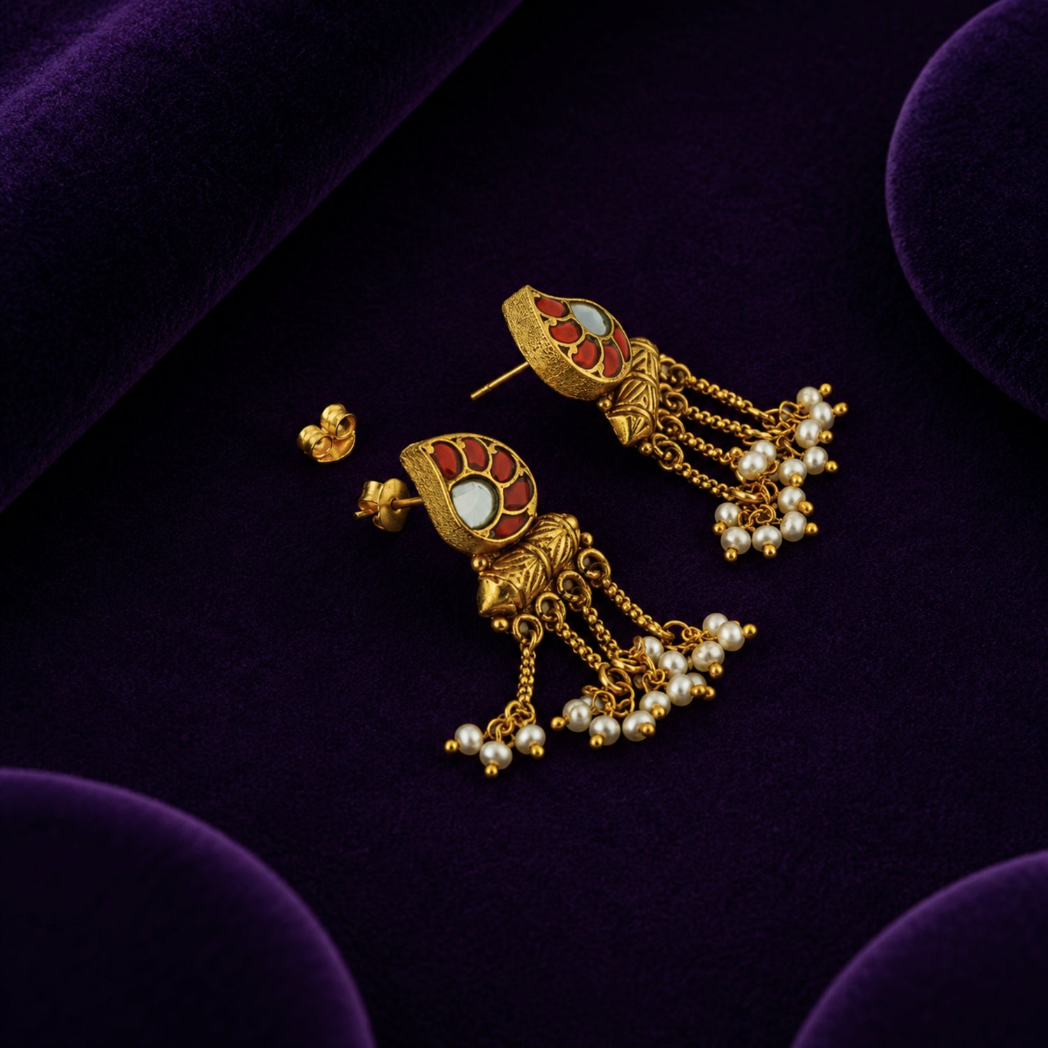 The Paisley Fringe 925 Silver Gold-Plated Drop Earrings
