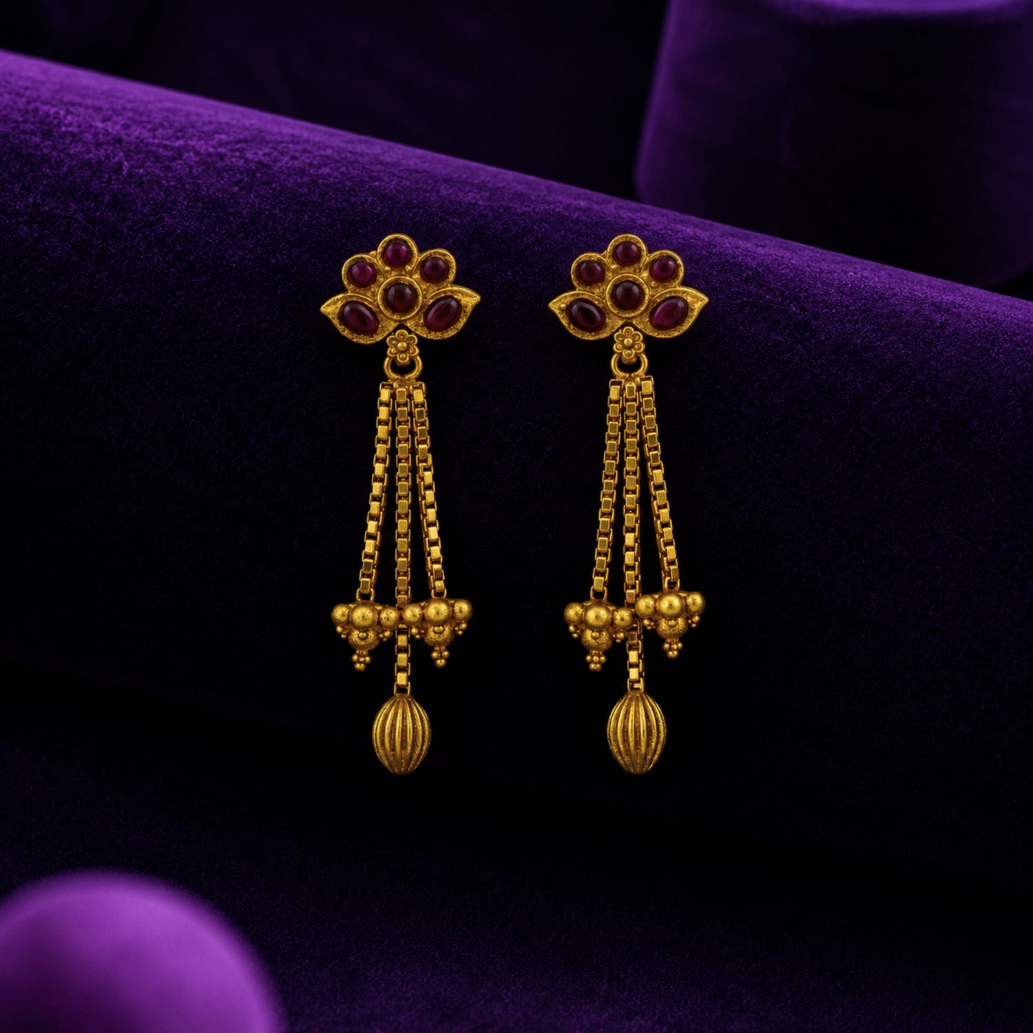 The Padma Waterfall 925 Silver Gold-Plated Drop Earrings