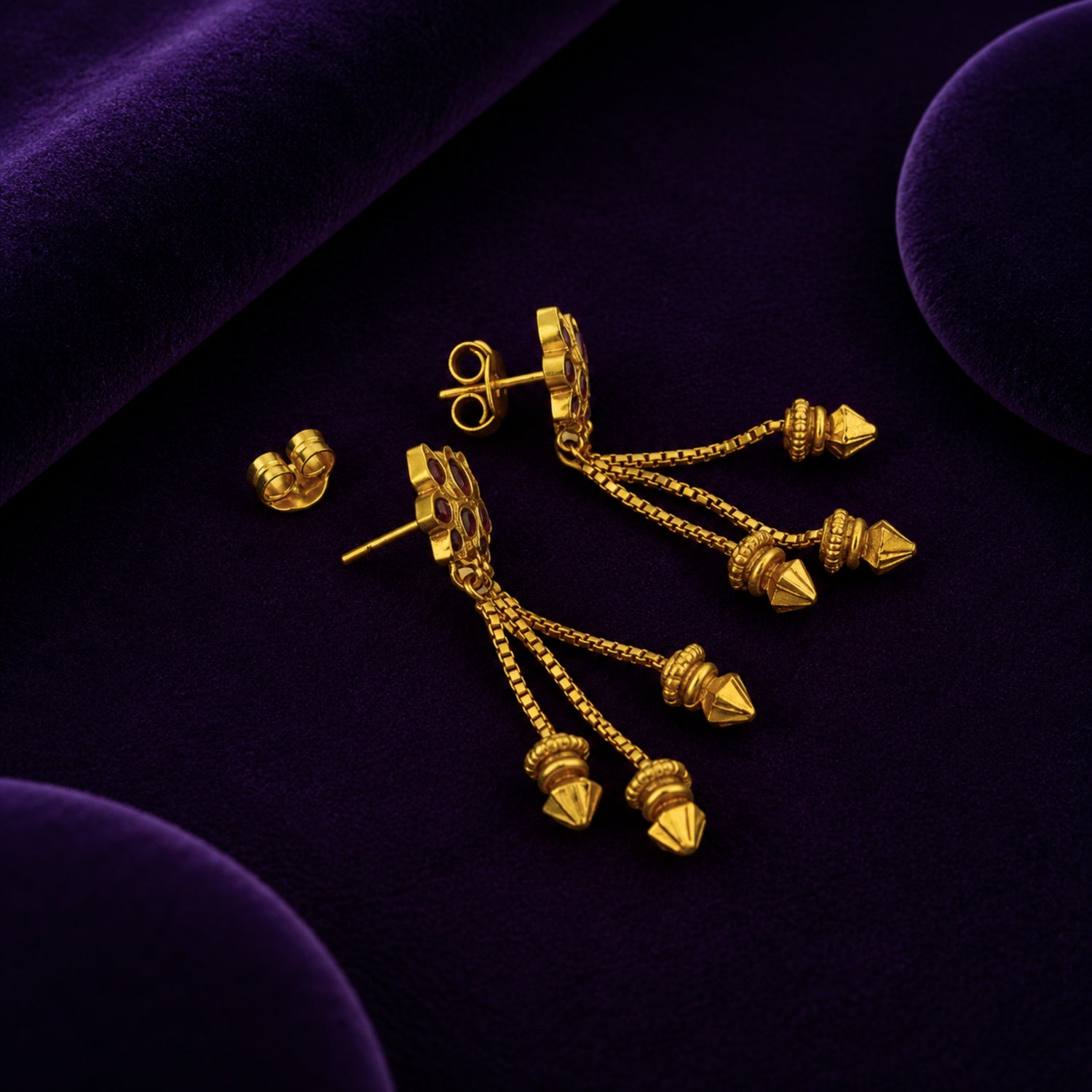 The Padma Waterfall 925 Silver Gold-Plated Drop Earrings