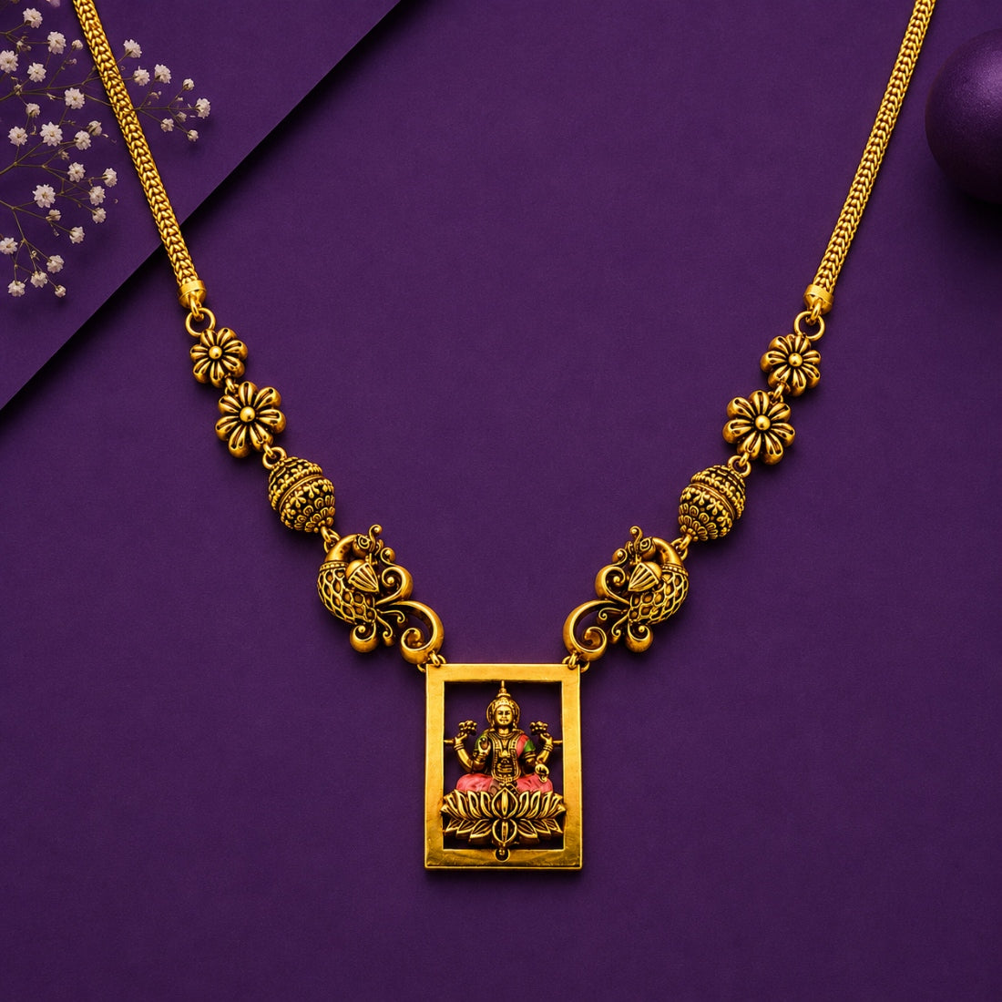 The Padmalakshmi Square Shrine Choker (Gold-Plated 925 Sterling Silver)