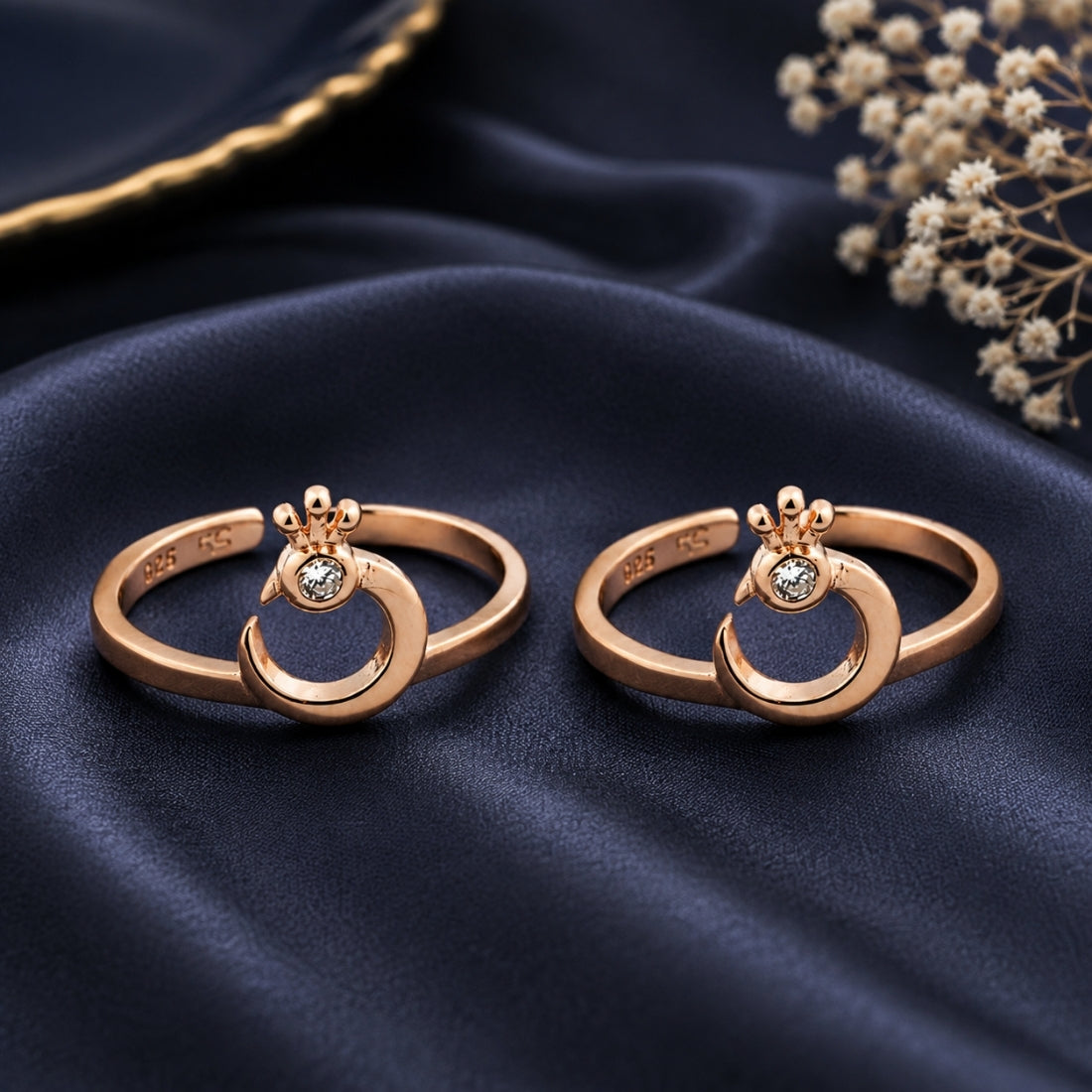 Mayura Majestic Rose Gold Toe Rings