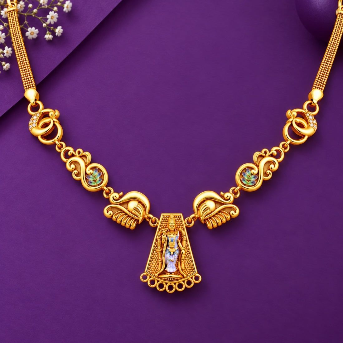 The Goddess Andal Divine Grace Temple 925 Silver Necklace