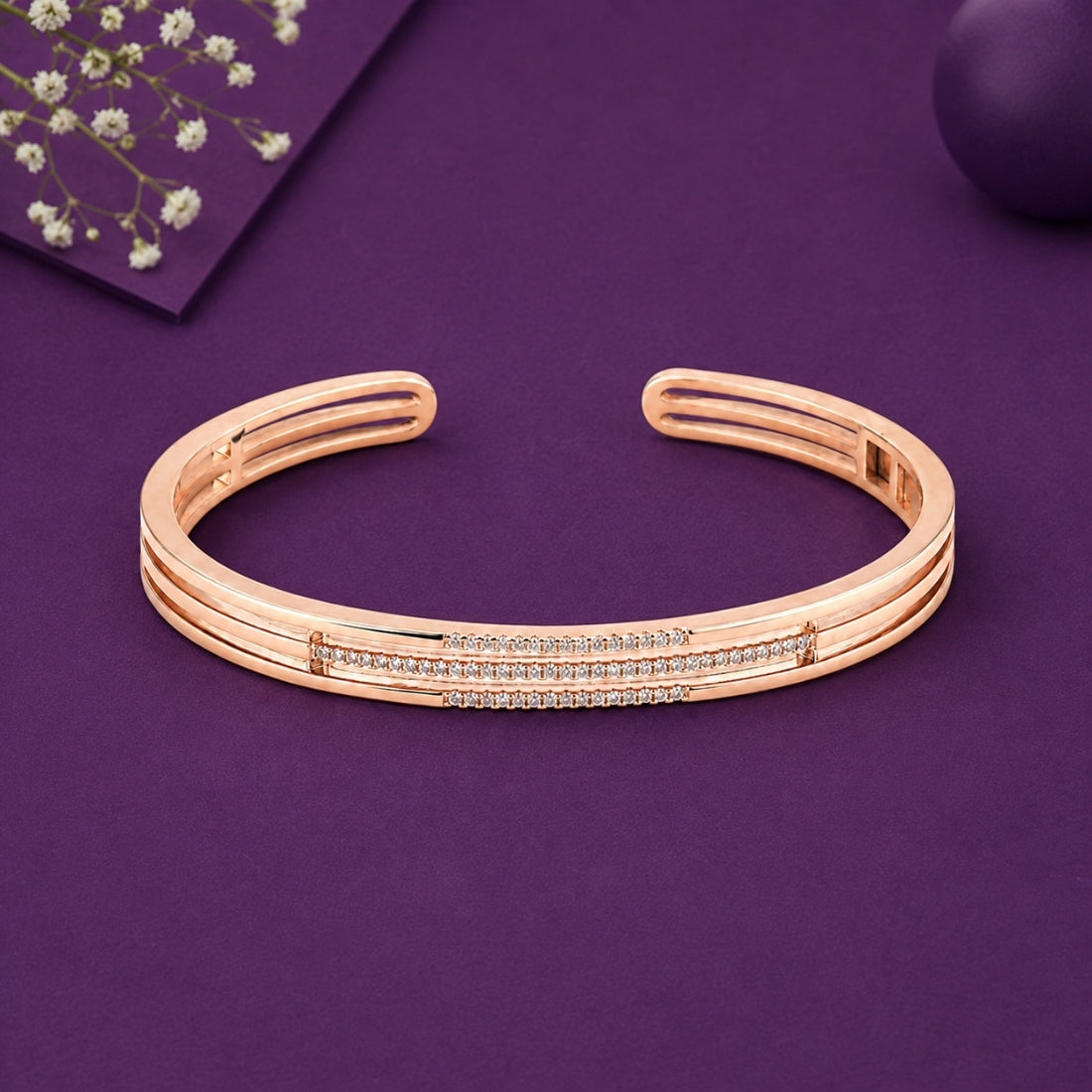 Trident Glow Triple-Band Pavé Kada