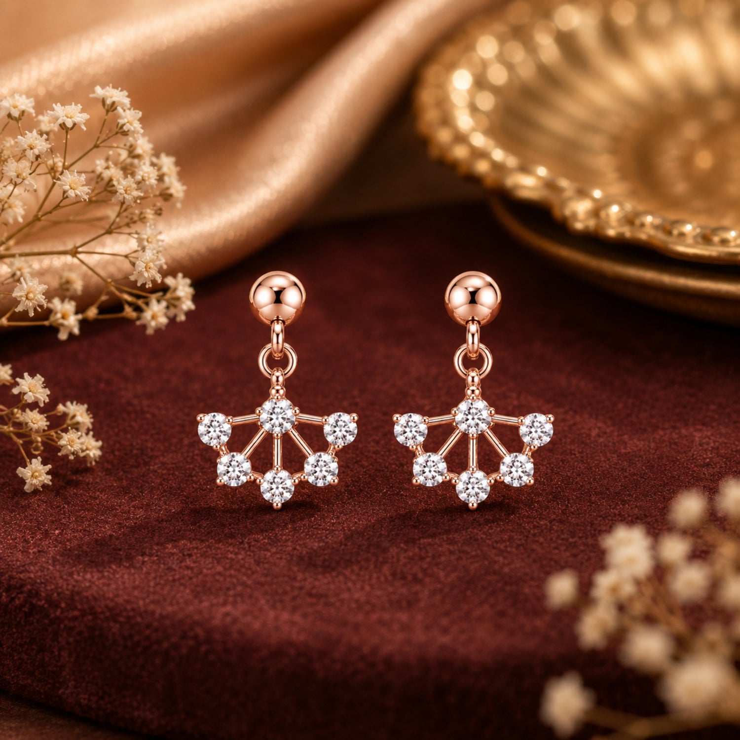 Gilded Tiara 925 Pure Sterling Silver Drop Earrings