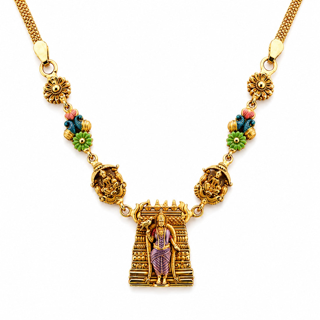 The Meenakshi Amman Gopuram Heritage Choker (Gold-Plated 925 Sterling Silver)