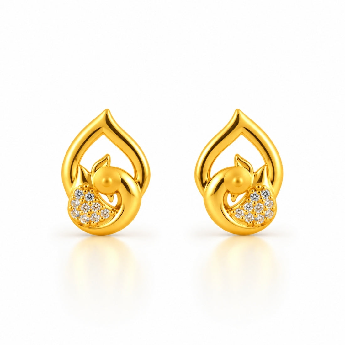 Mayur Teardrop 925 Sterling Silver Peacock Stud Earrings