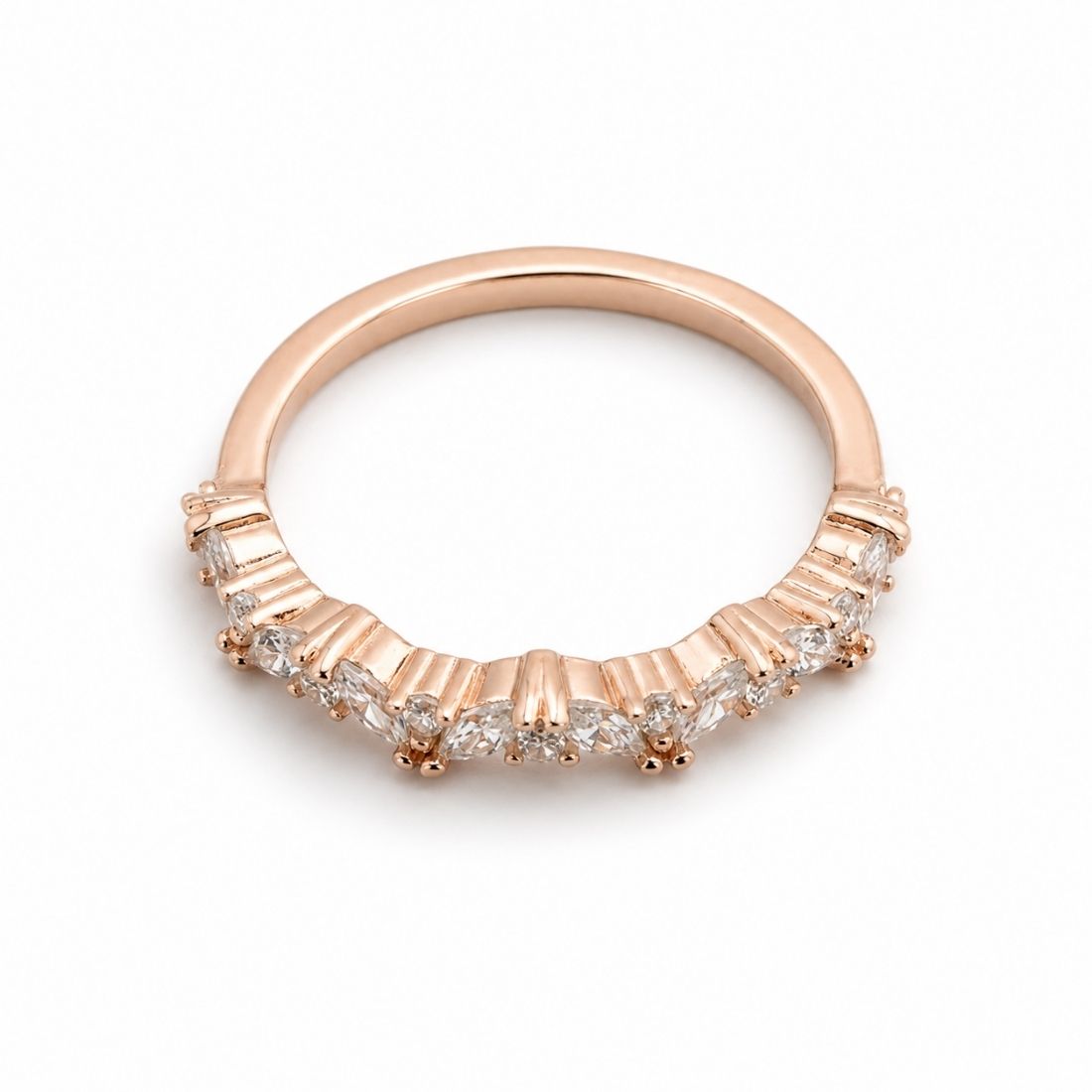 Rose Gold Plated Curved Tiara 925 Silver Band