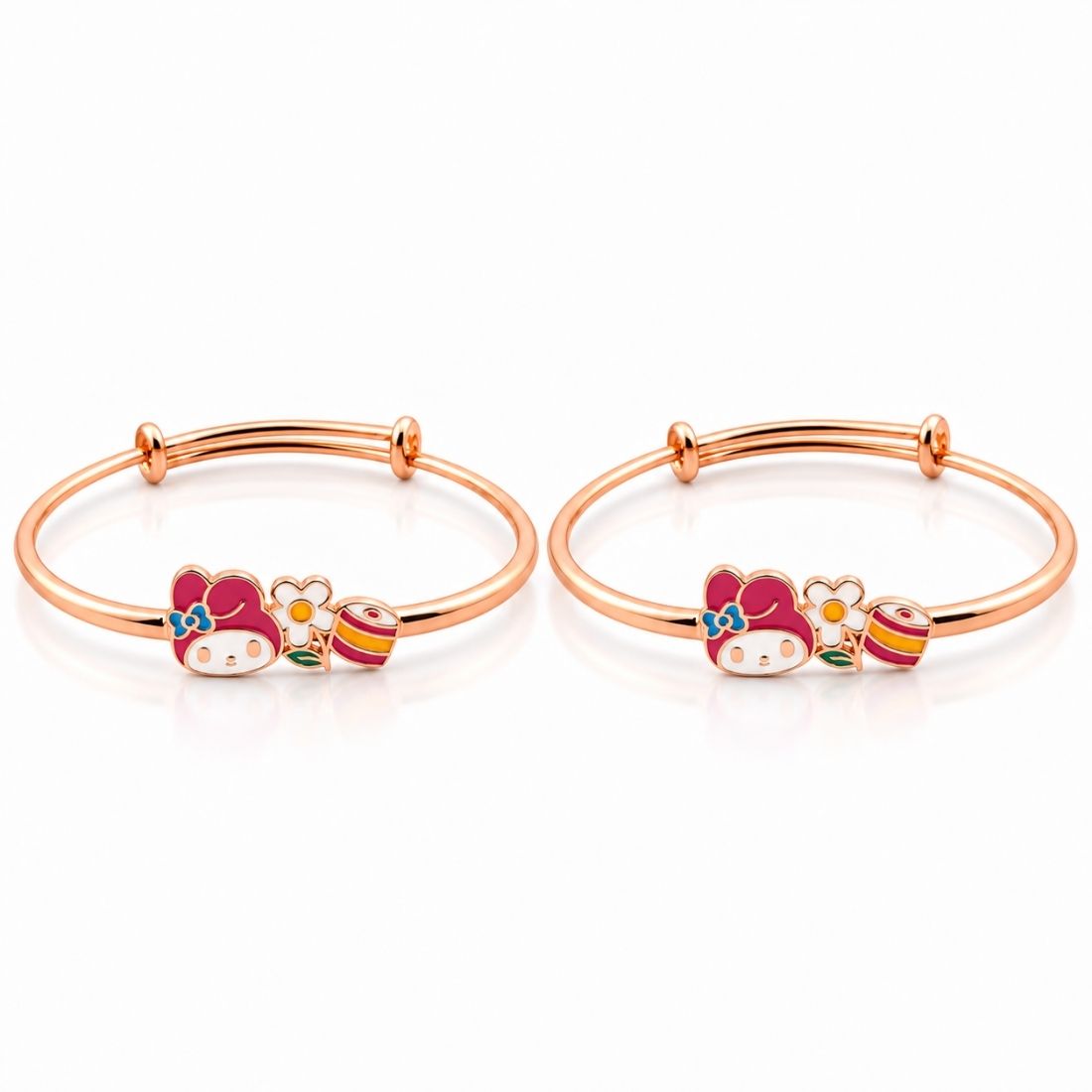 My Melody Sweet Daisy 925 Sterling Silver Adjustable Kids Kadas (Rose Gold Finish)