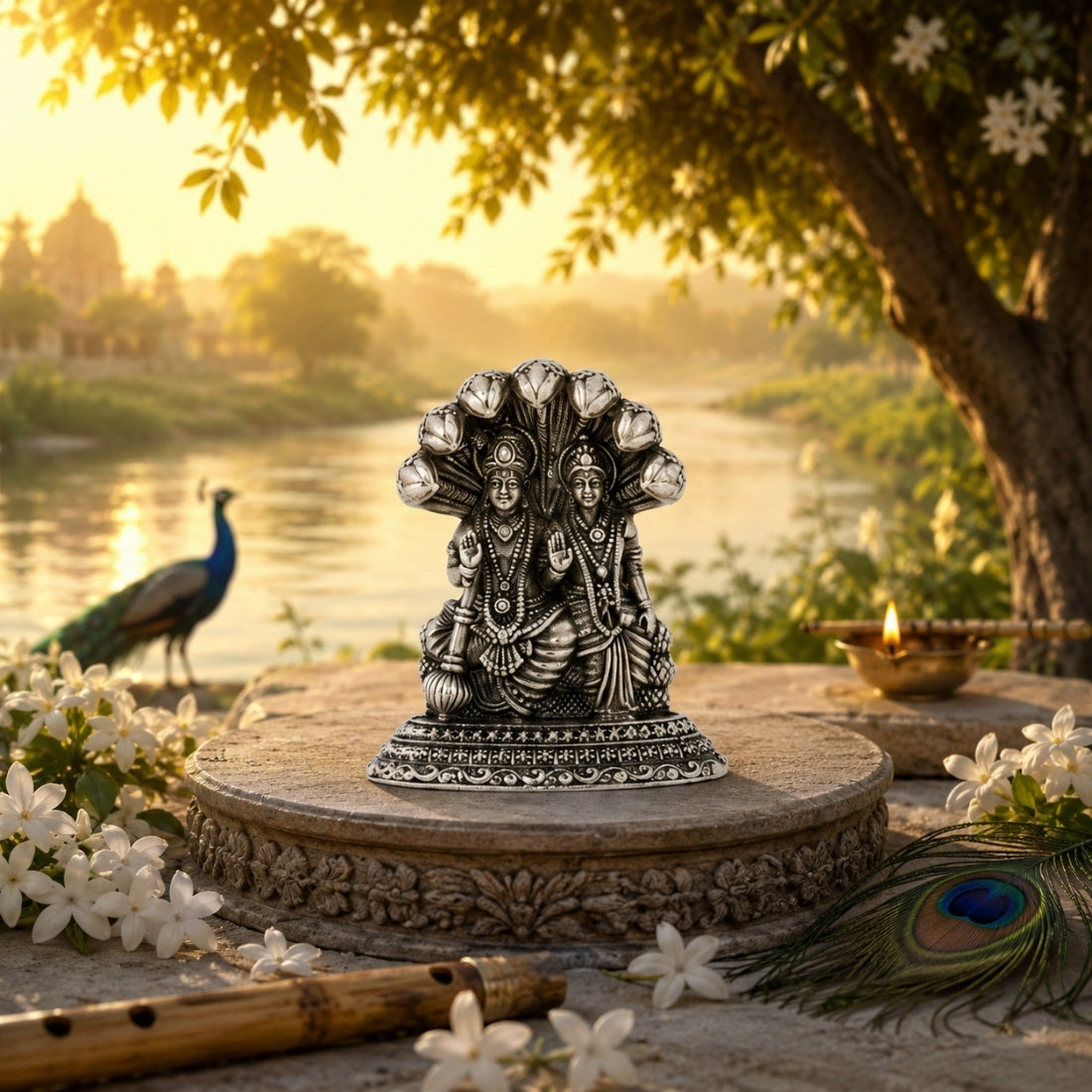 The Lakshmi Narayana Sheshashraya 925 Silver Idol