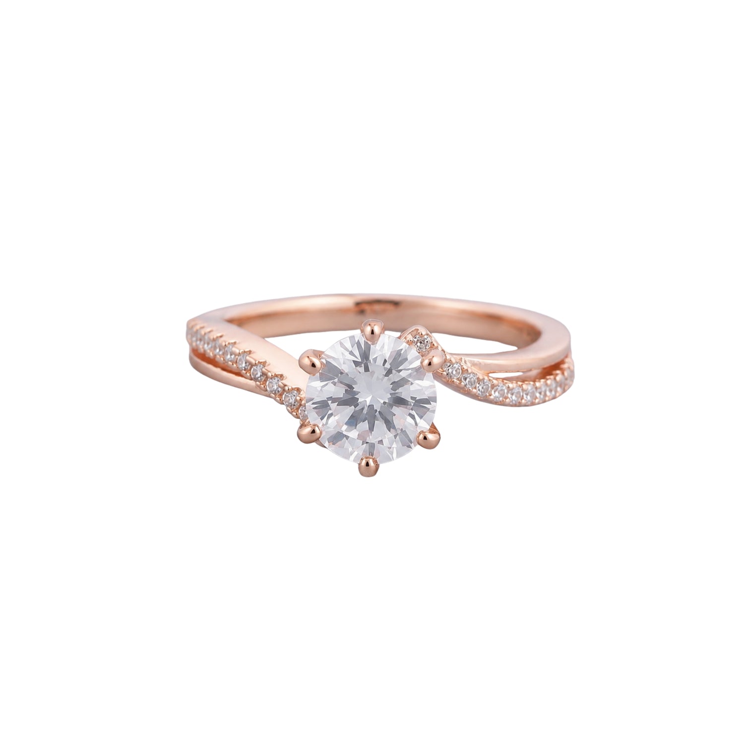 Enchanted Swirl Solitaire 925 Sterling Silver Ring