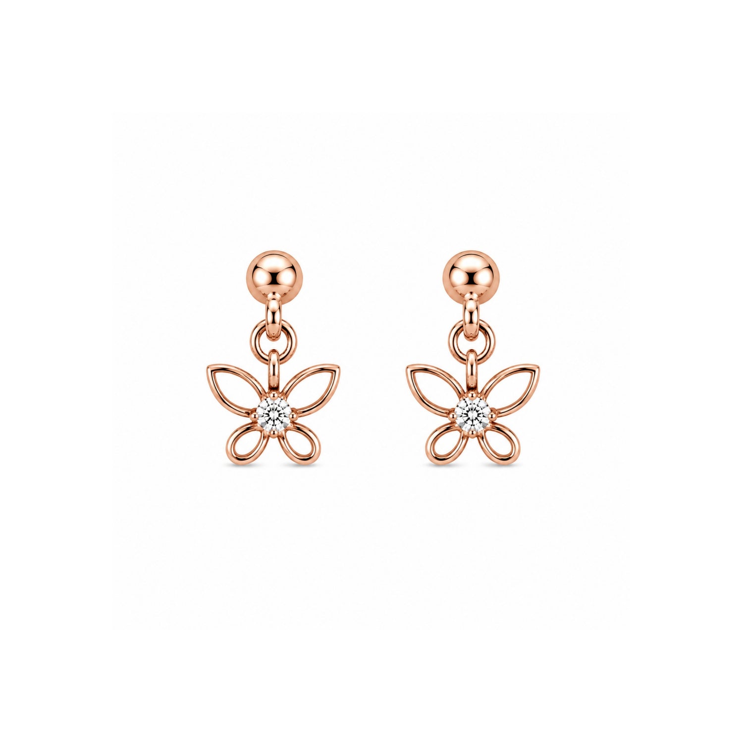 Filigree Hollow Butterfly 925 Pure Sterling Silver Drop Earrings