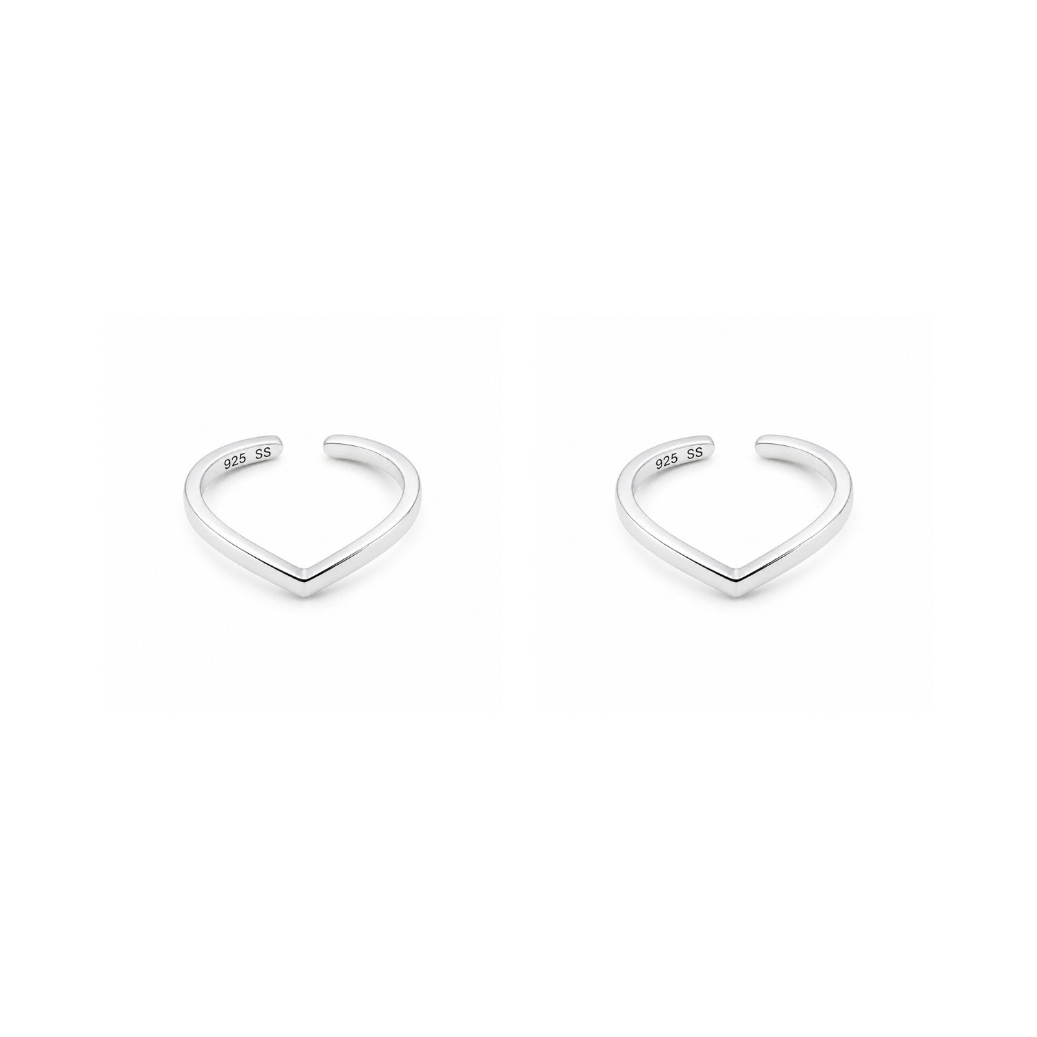 Silver Siren Chevron Adjustable Toe Rings
