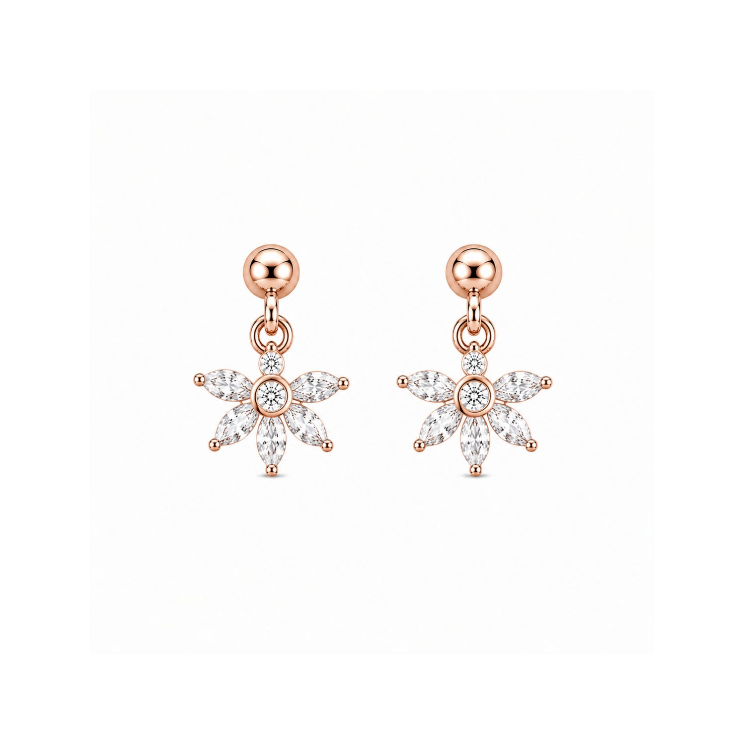 Marquise Lotus Solitaire 925 Pure Sterling Silver Drop Earrings