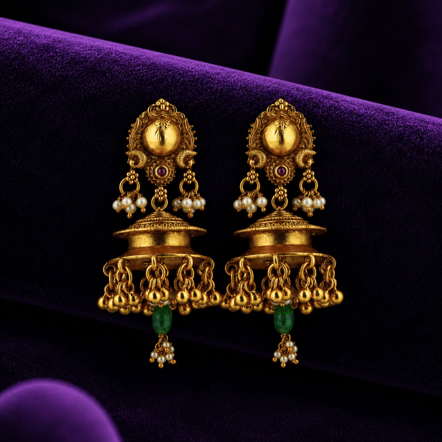 The Mayura Heritage Gold-Plated 925 Silver Jhumka Drops