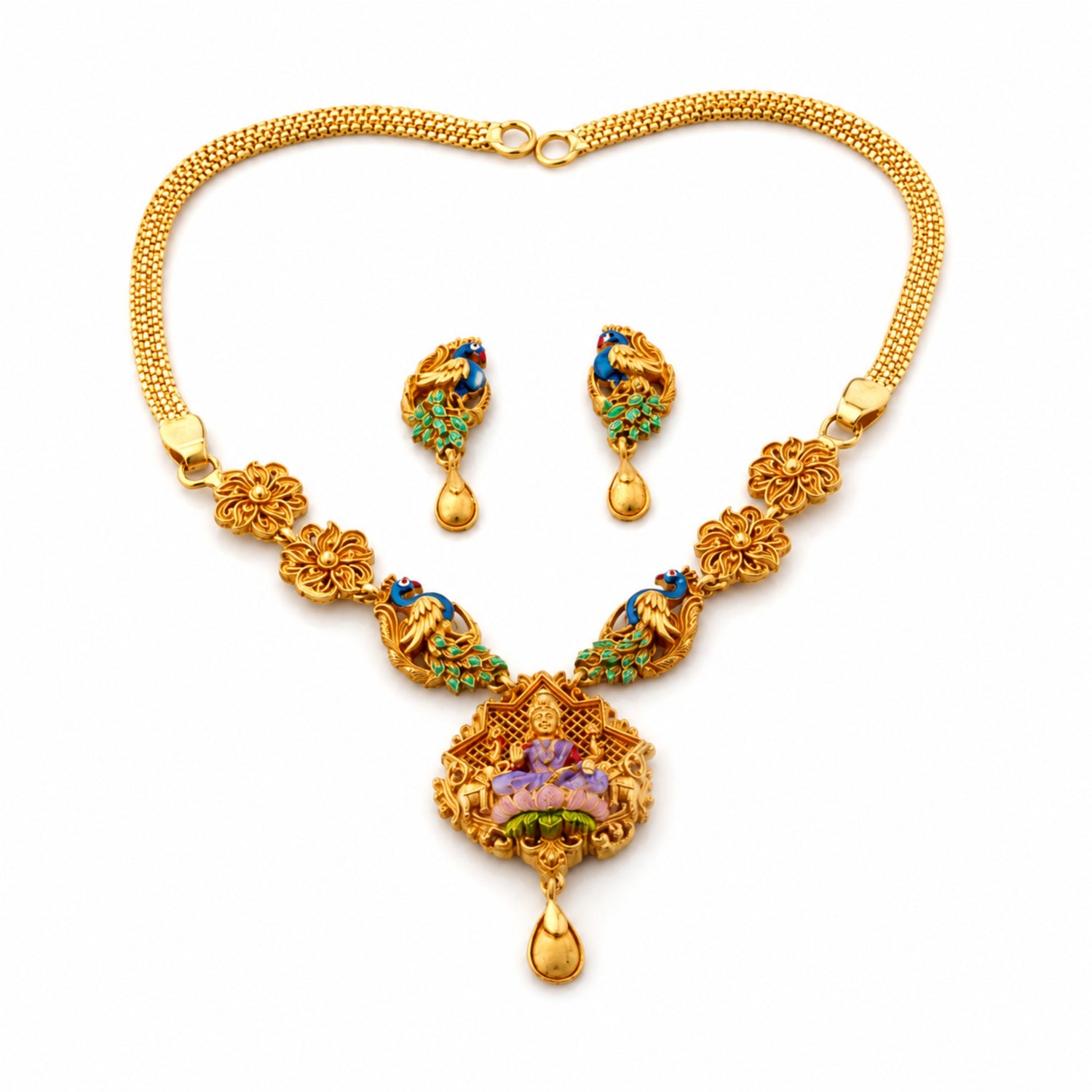 The Mayura Gajalakshmi 925 Silver Choker Set