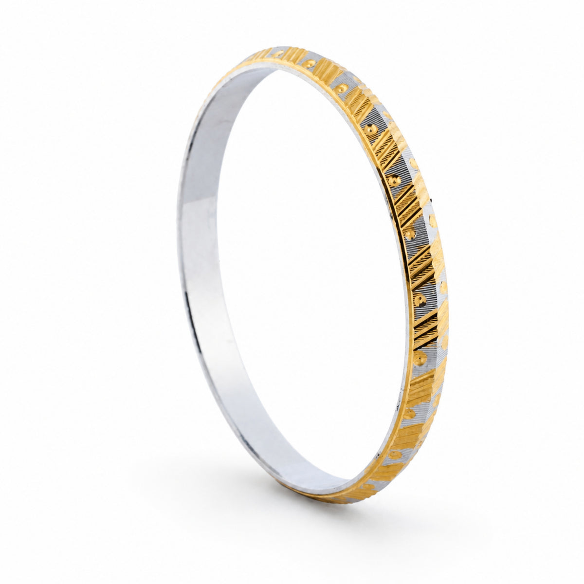 Imperial Ridge Dual-Tone Textured Wrist Kada