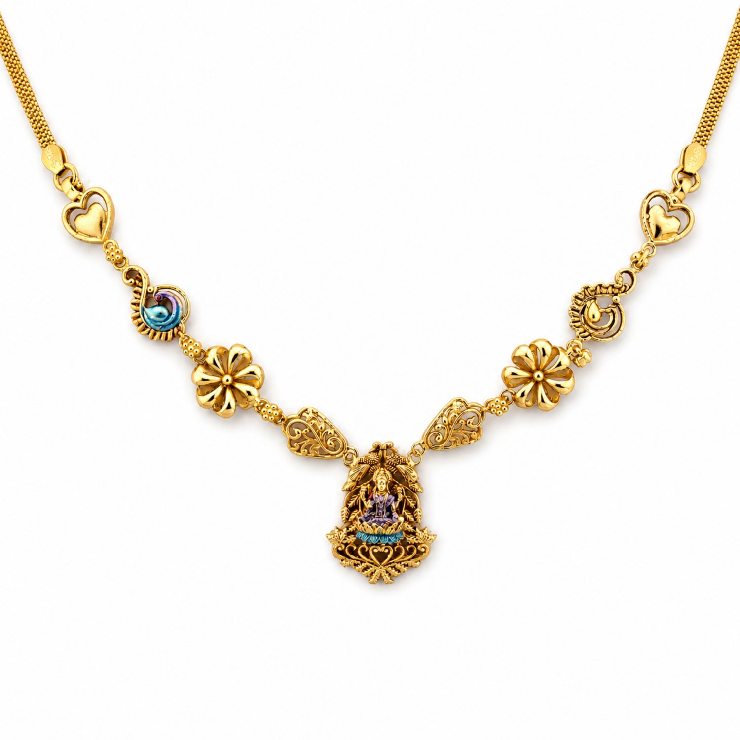 The Mayura Lakshmi Modern Silver Choker
