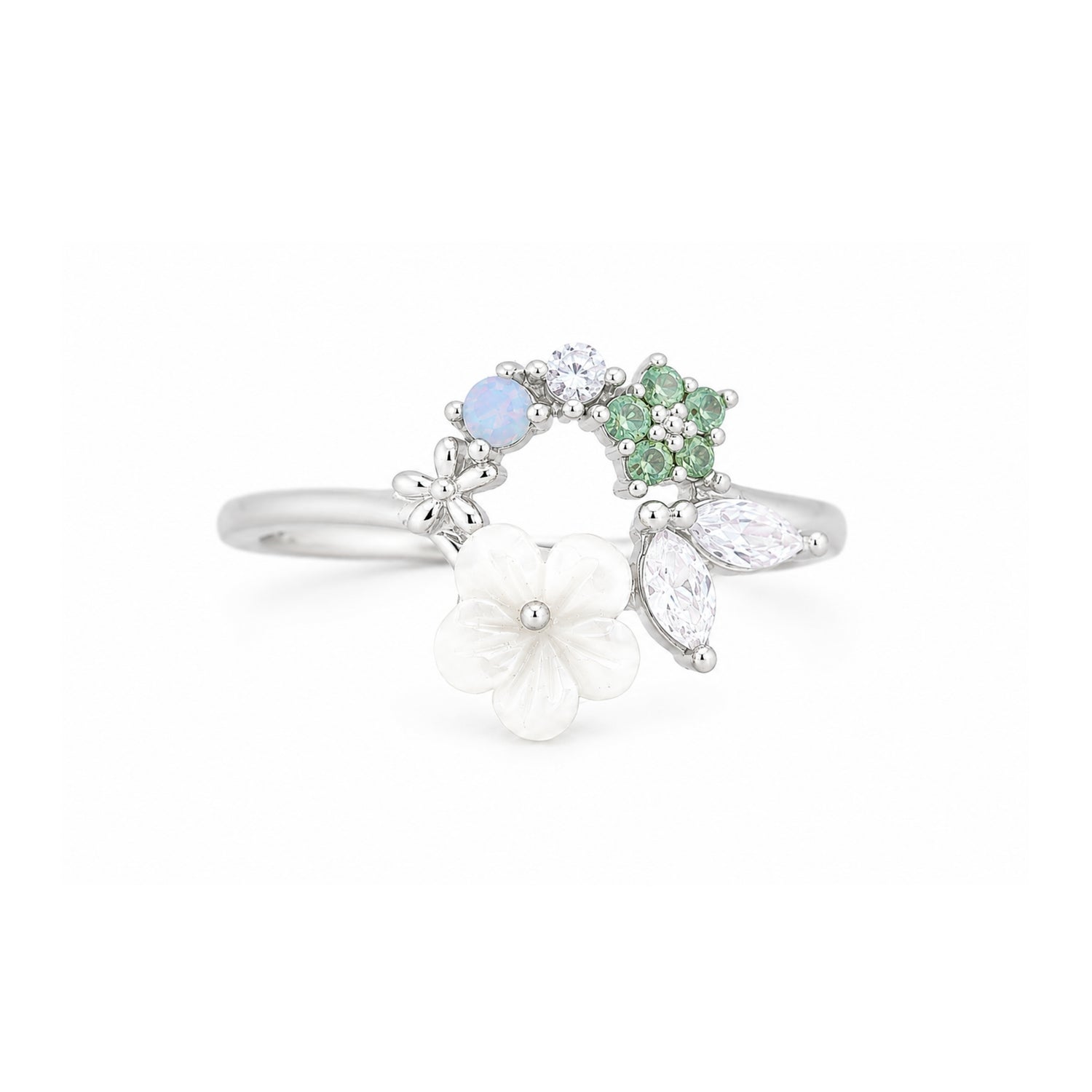Verdant Meadow 925 Wreath Ring