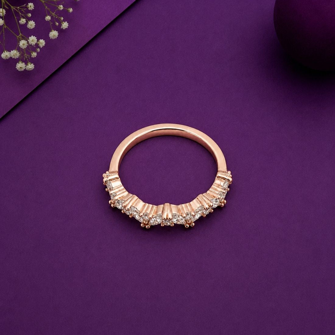 Rose Gold Plated Curved Tiara 925 Silver Band