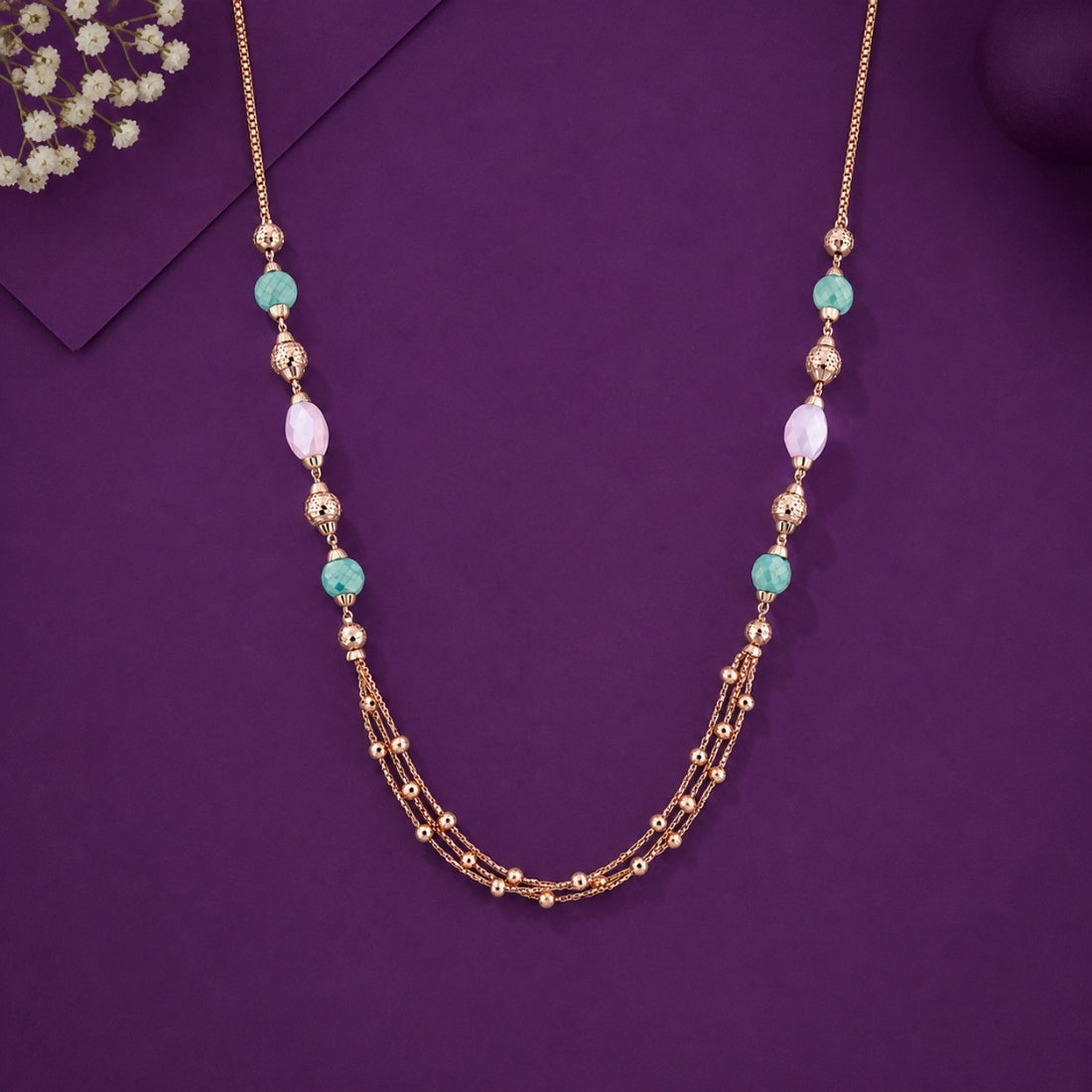 Serenade Pastel Triple-Layered 925 Silver Chain