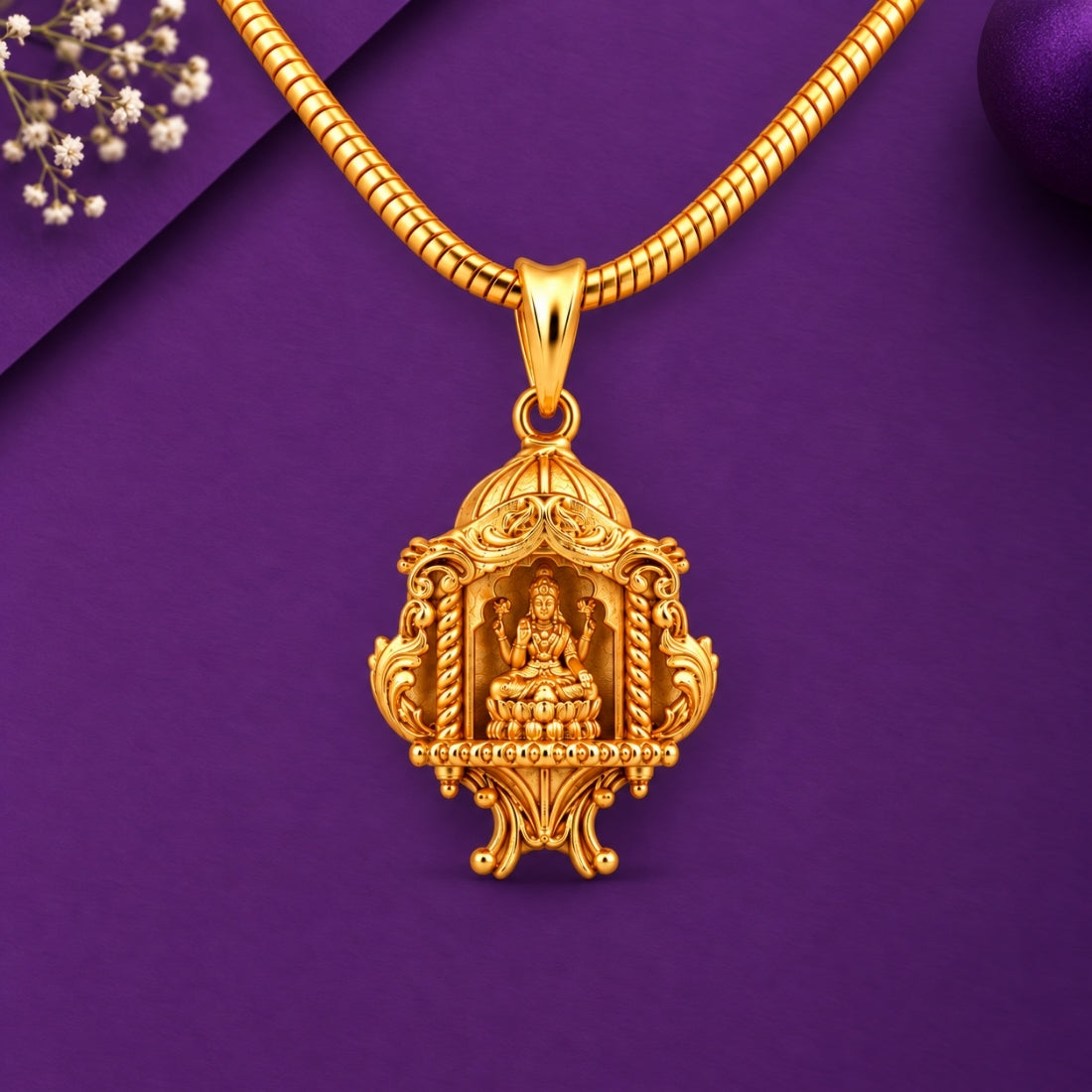 The Lakshmi Garbhagriha 925 Silver Gold Plated Pendant