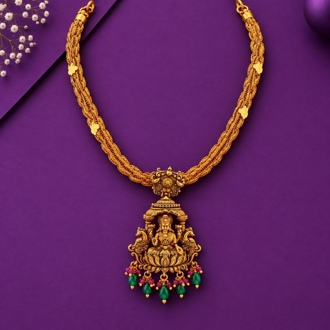 The Charvi Lakshmi Antique Silver Dual-Strand Necklace