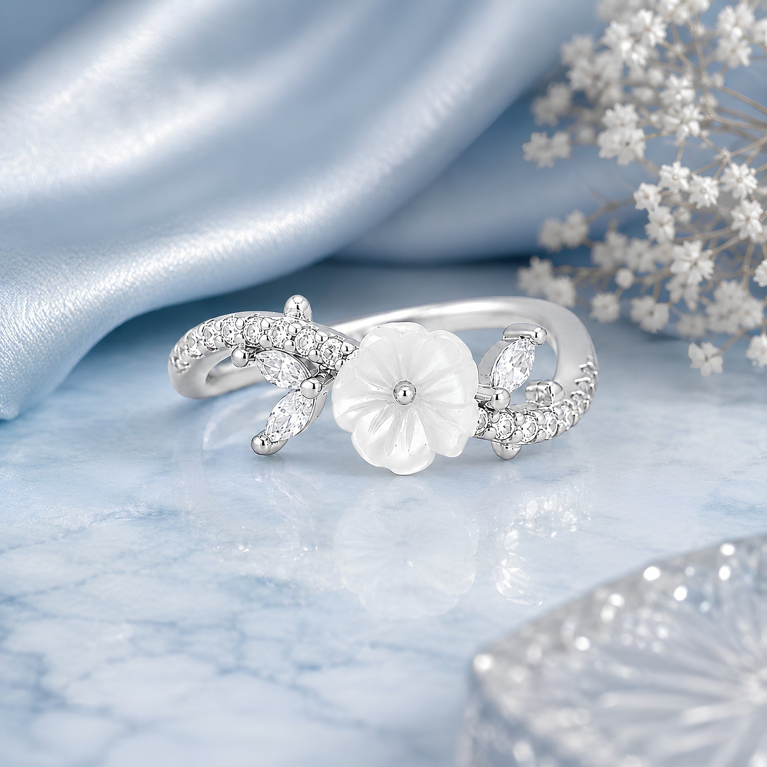 Blossom Whisper Silver Ring
