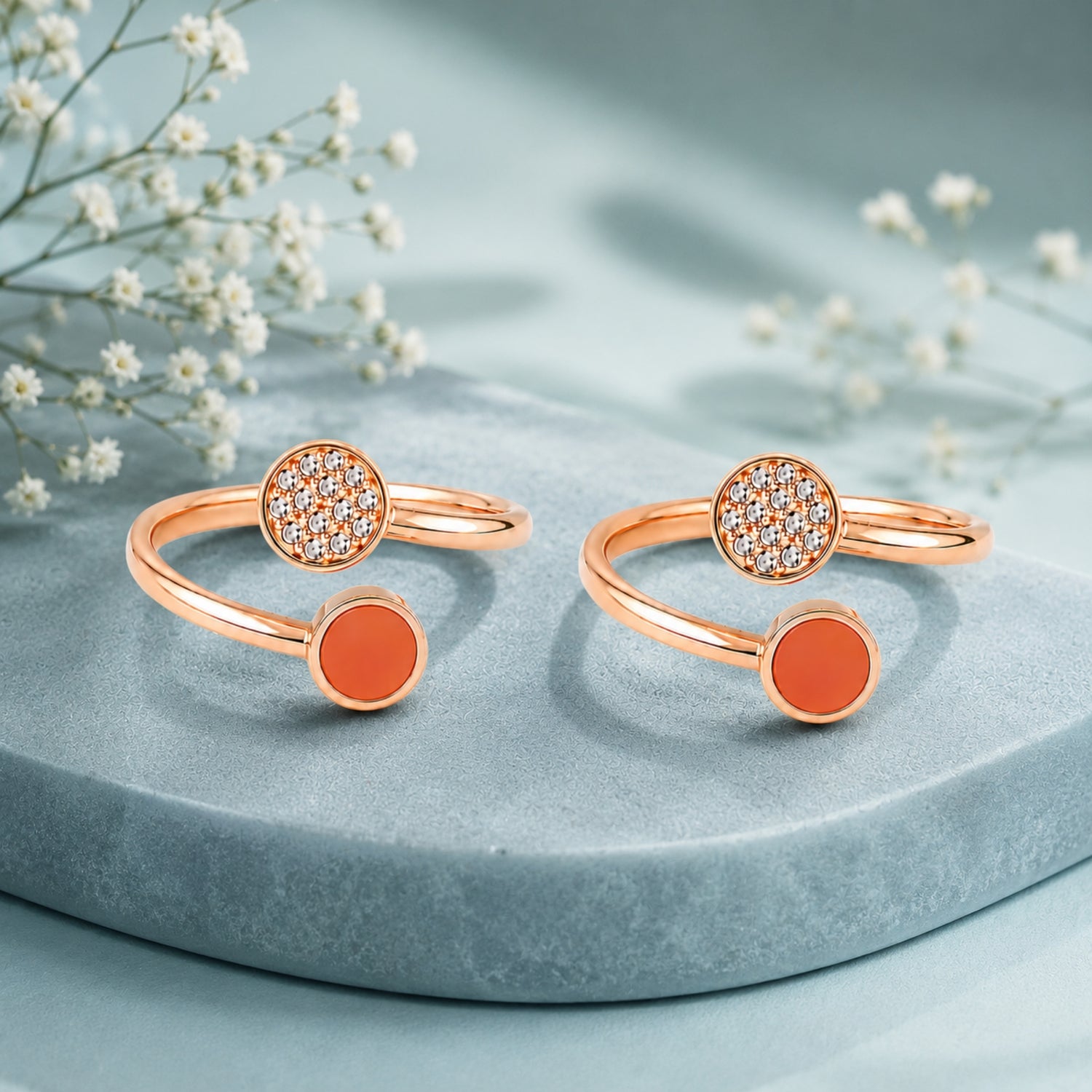 Rose Gold Solar Eclipse Adjustable Toe Rings