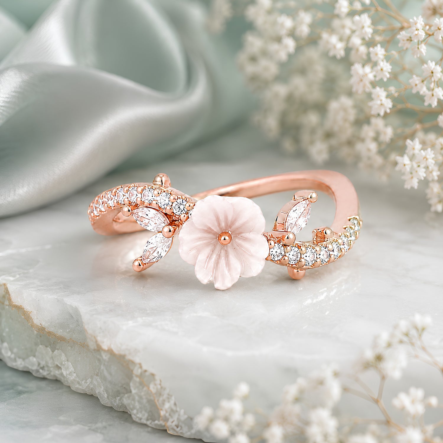 Sakura Blossom 925 Silver Garden Ring