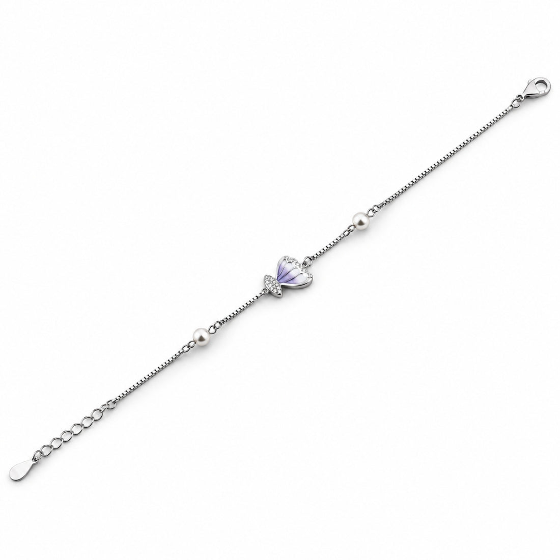 The Mermaid's Treasure – 925 Sterling Silver Shell & Pearl Bracelet