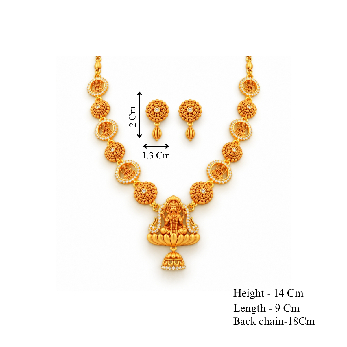 Divine Ashta Lakshmi Heritage 925 Silver Necklace Set