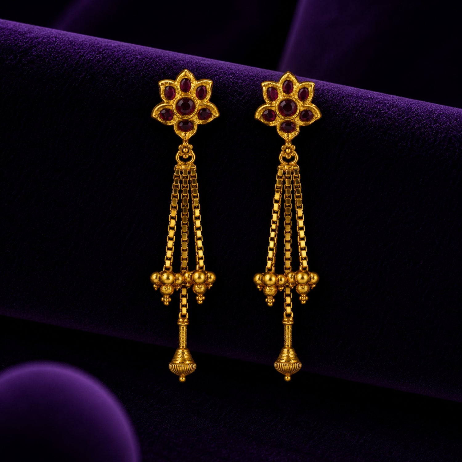 The Lotus Sui Dhaga Gold-Plated 925 Silver Drops Earring
