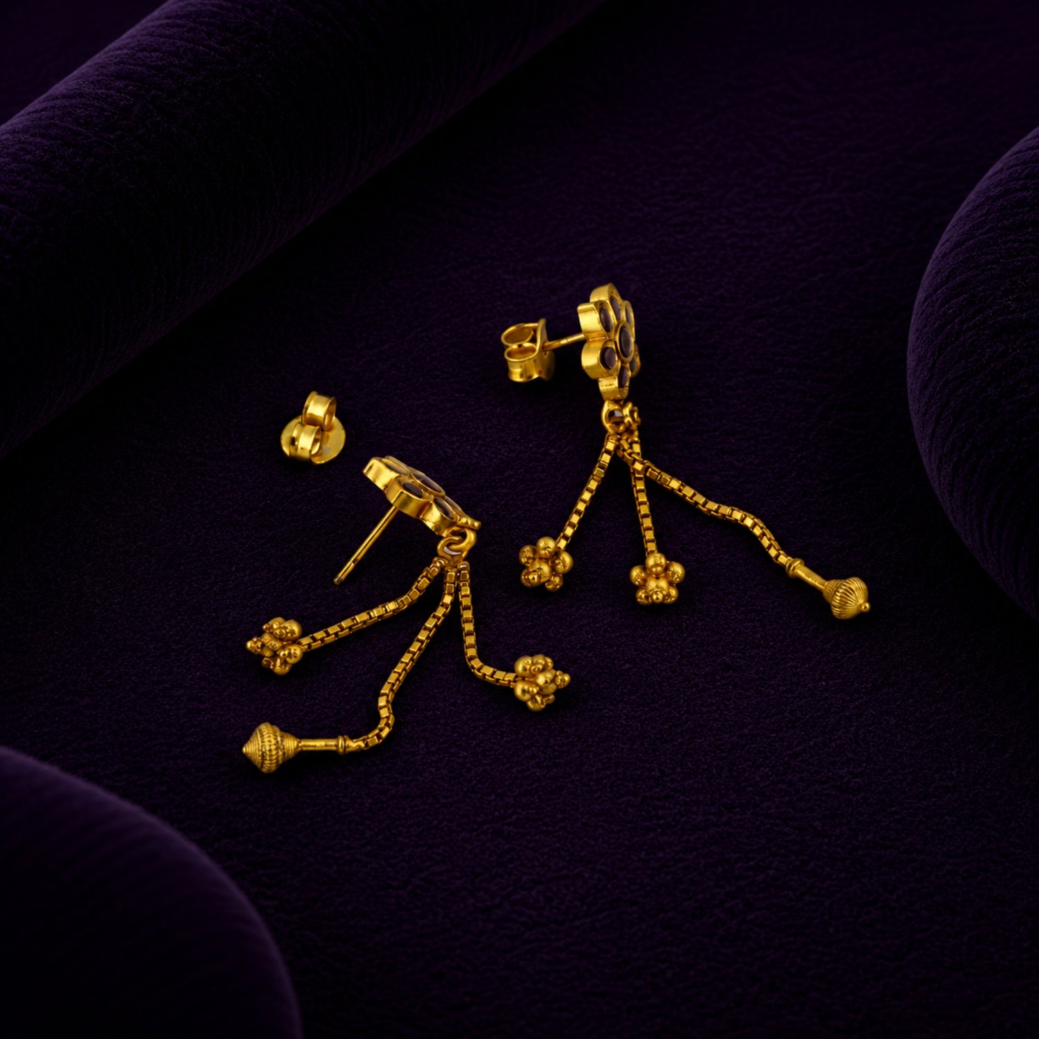The Lotus Sui Dhaga Gold-Plated 925 Silver Drops Earring