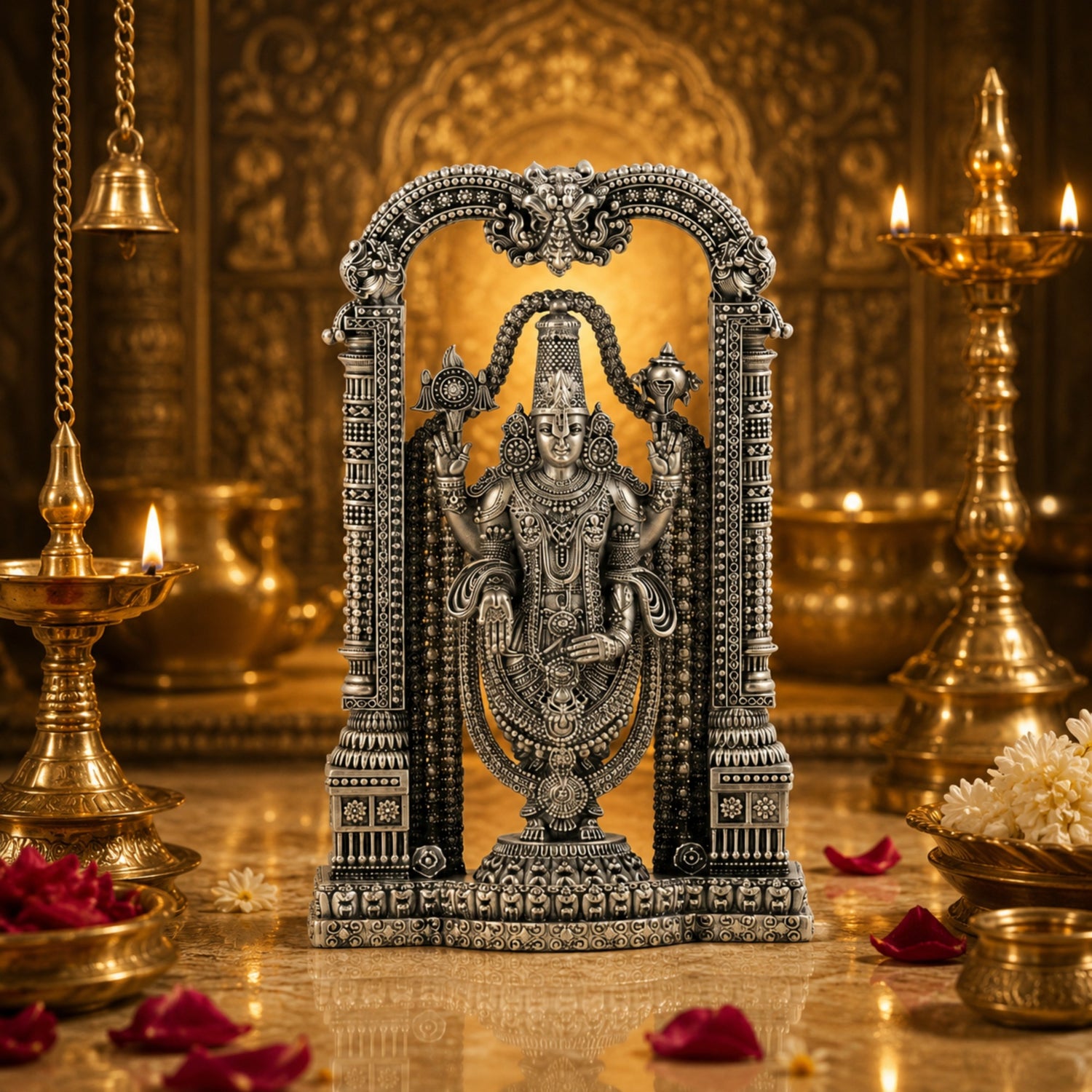 Premium 925 Pure Silver Lord Venkateswara (Balaji) Idol.