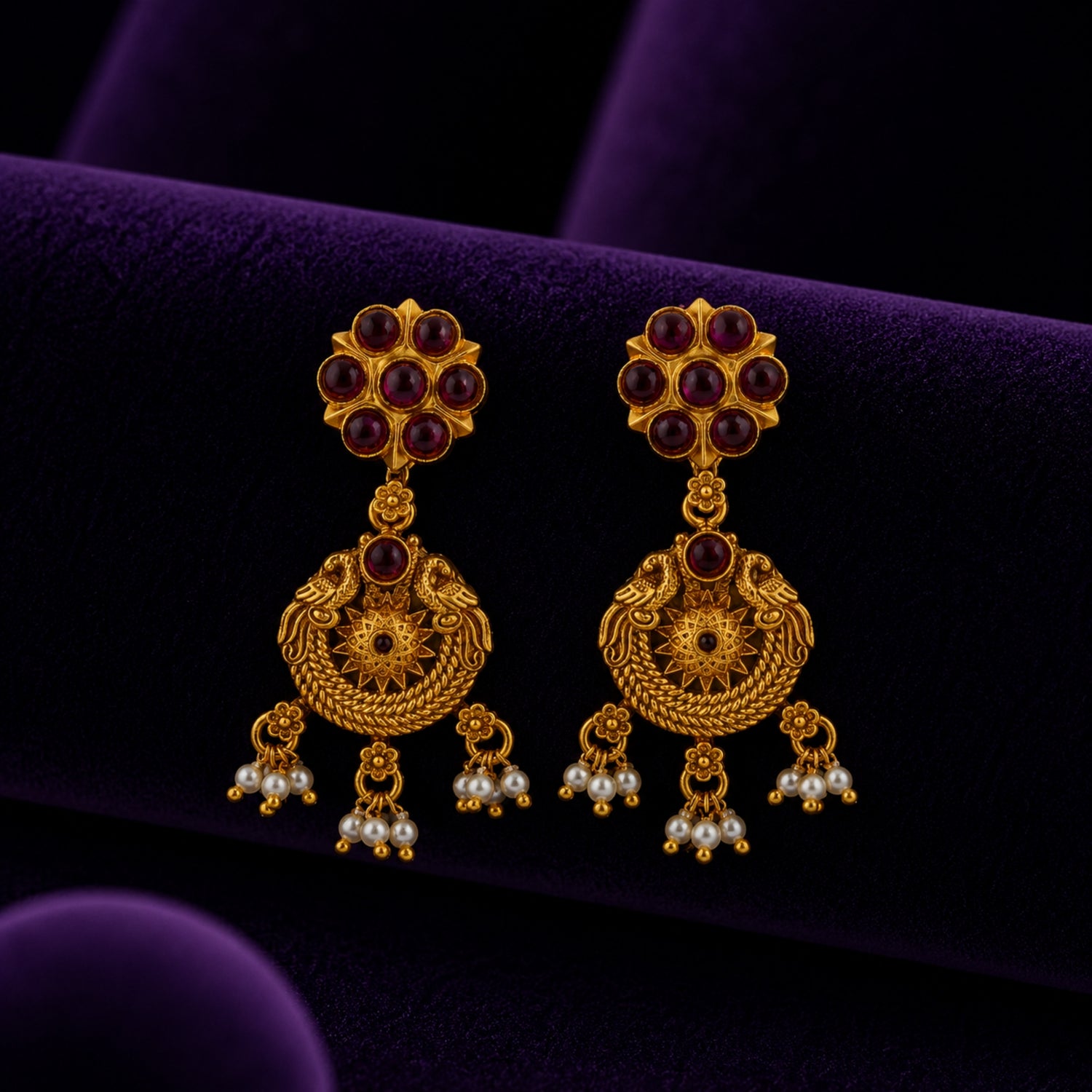 The Mayura Mayil Gold-Plated 925 Silver Drops Earring