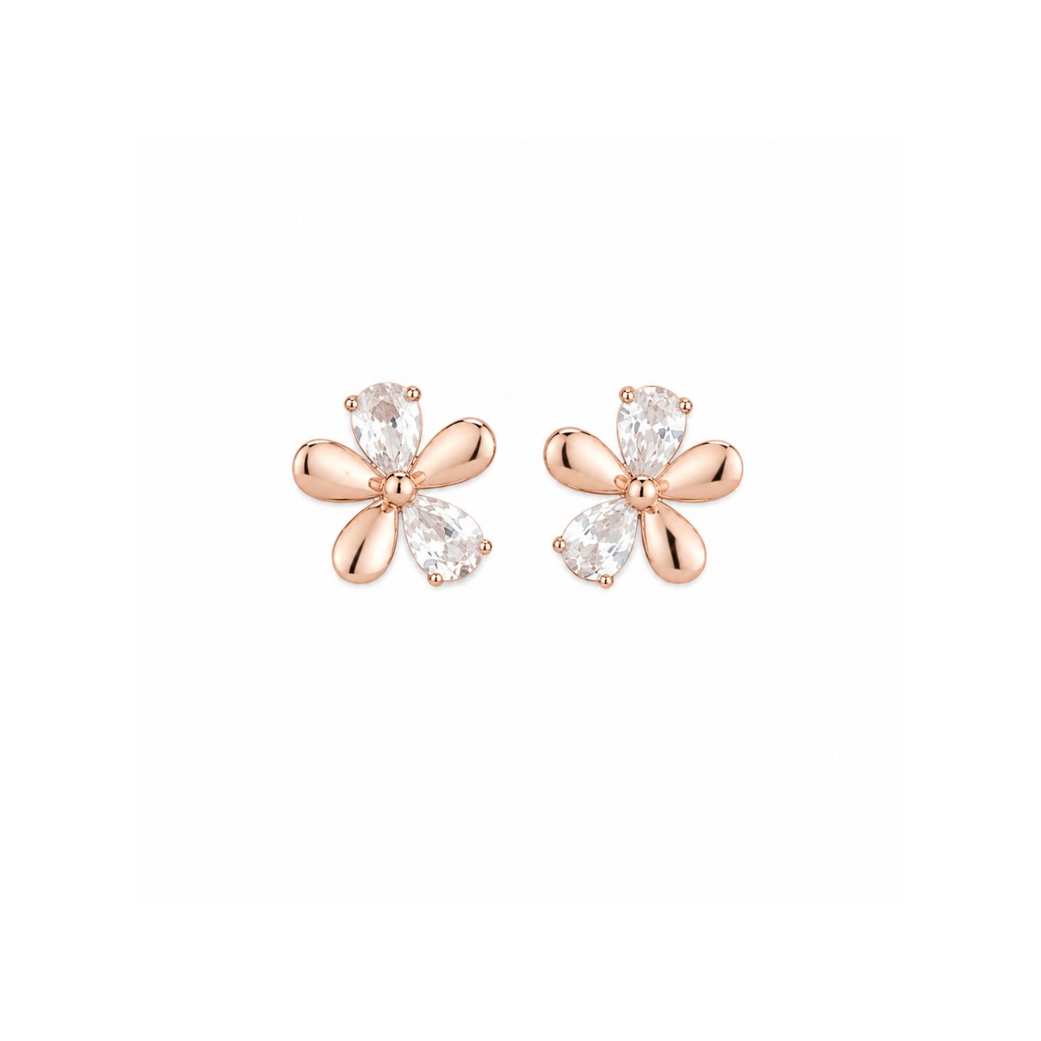 Dual-Texture Jasmine 925 Pure Sterling Silver Stud